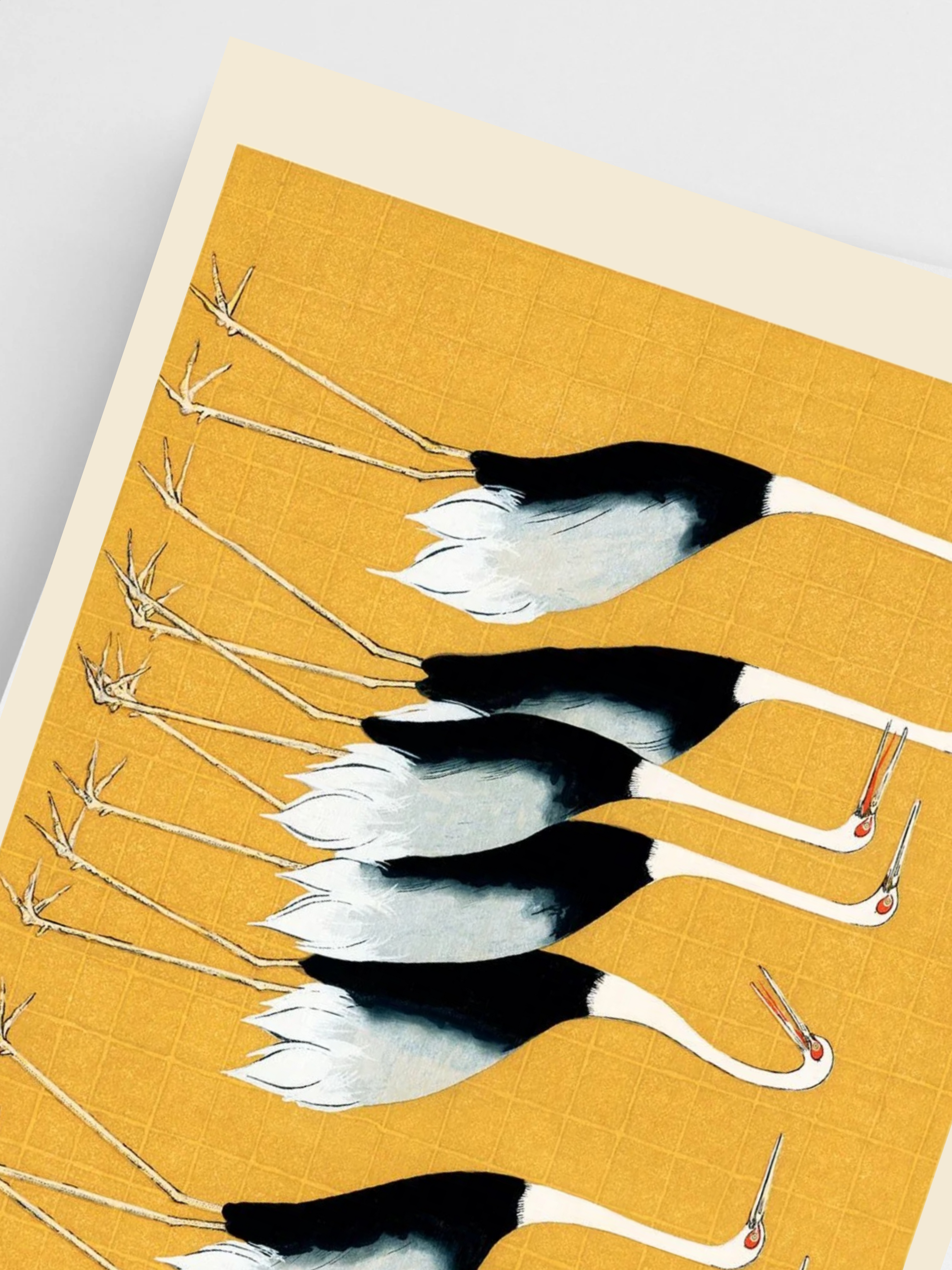 Close-Up Japanese wall art poster by Ogata Korin in calm interior