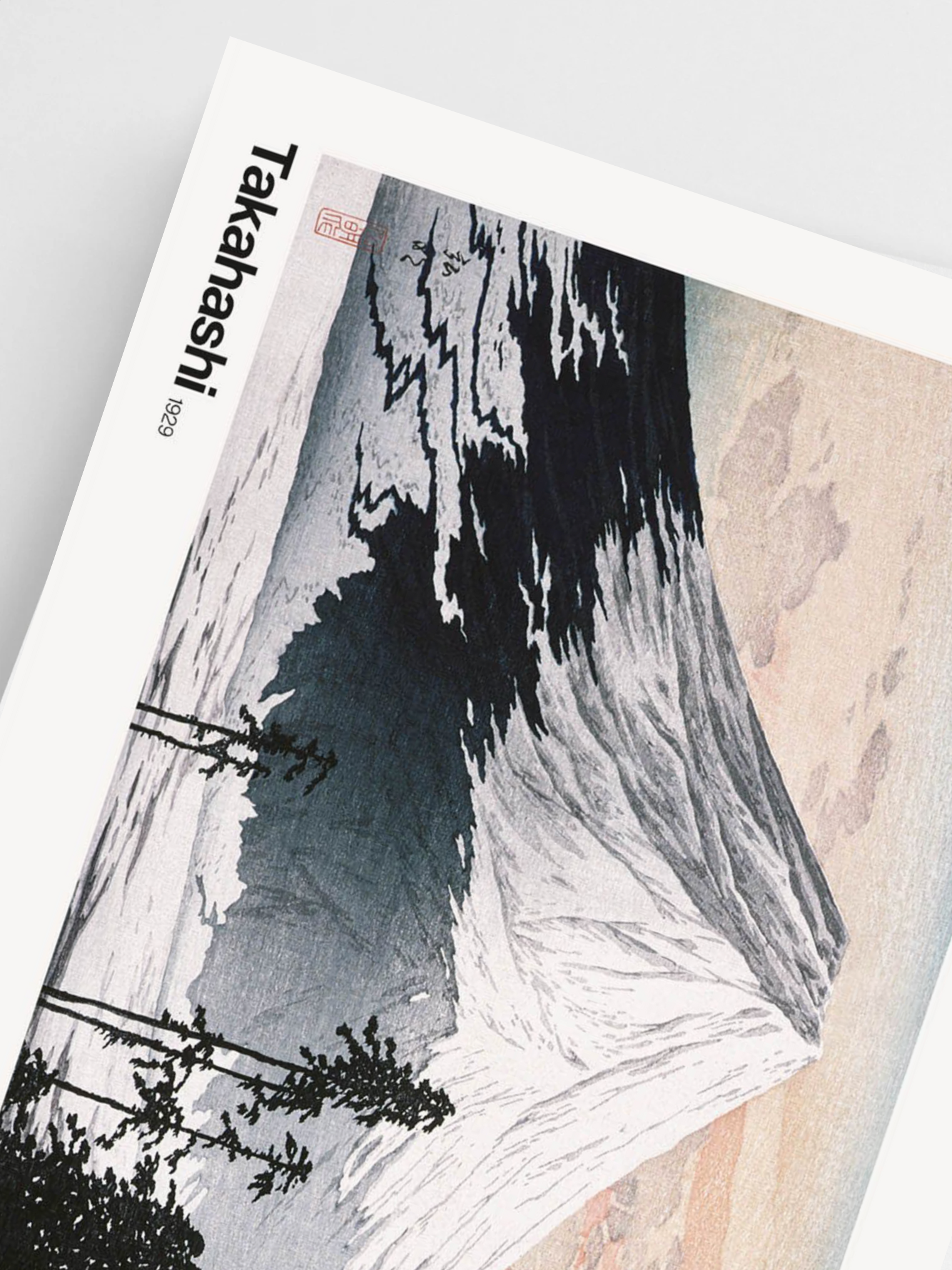 Peaceful landscape poster in soft twilight tones