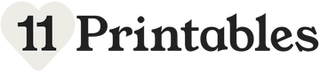 Logo with '11 Printables' text and a heart symbol on a white background