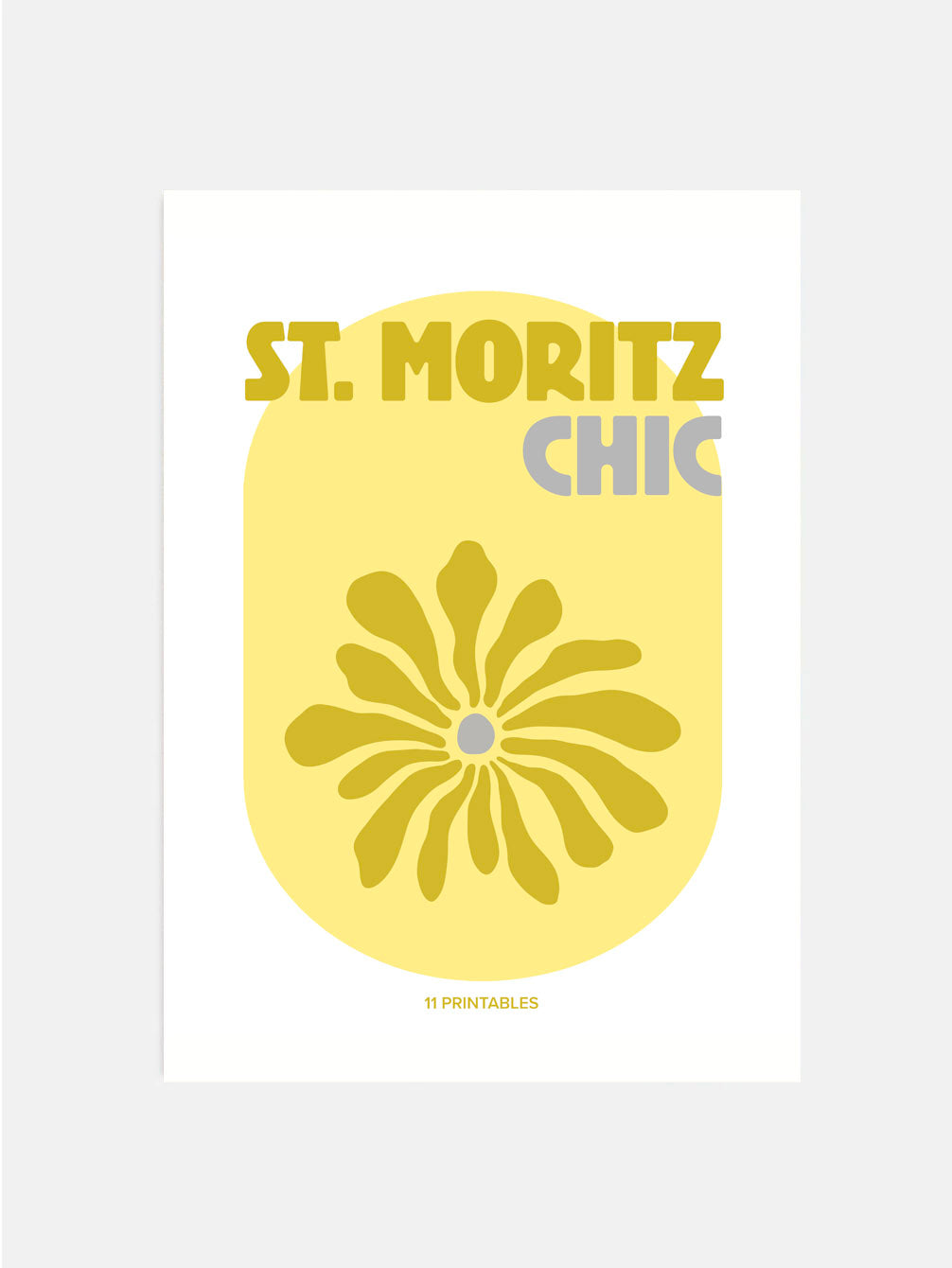 St. Moritz Chic Yellow & White Poster