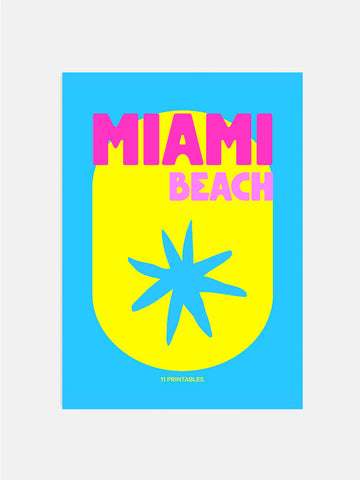 Miami Beach Poster, Barbie Colors
