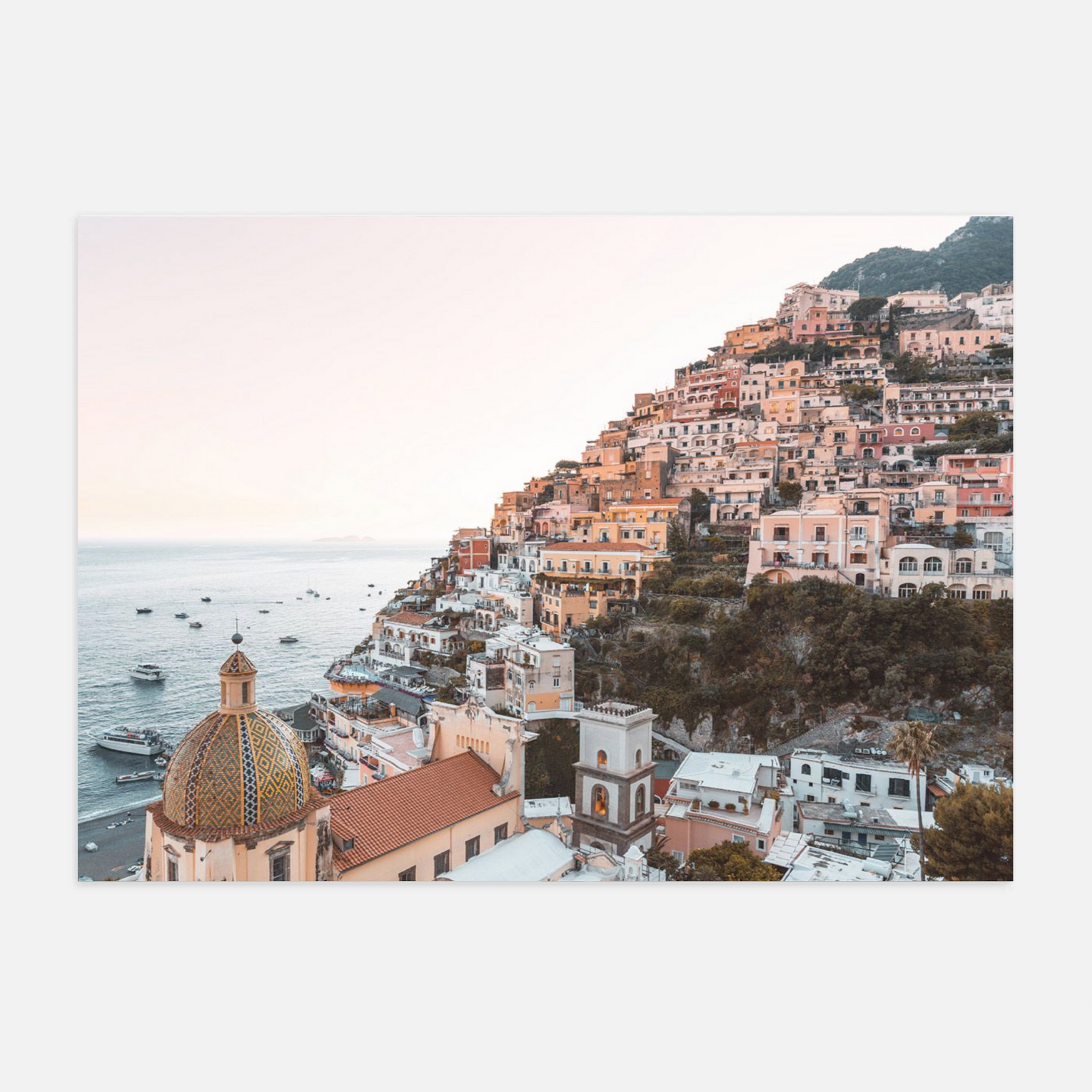 Colorful Positano houses stacked on a coastal cliff