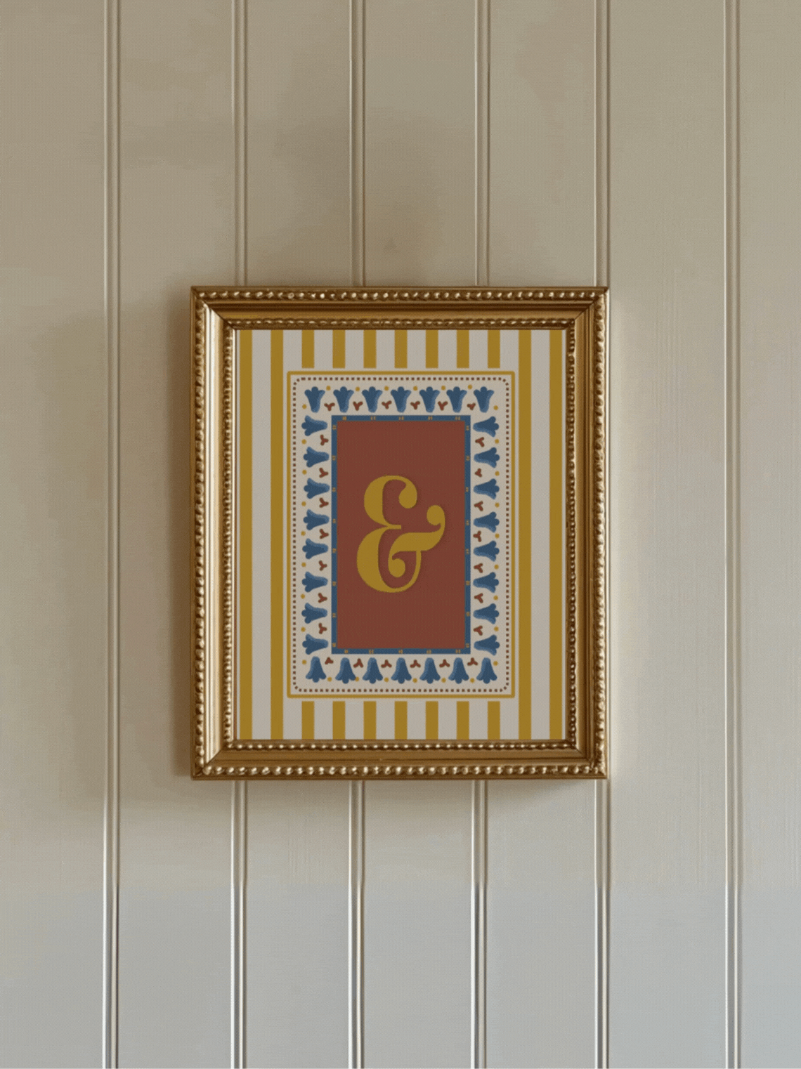 Custom Letter Striped Yellow Poster