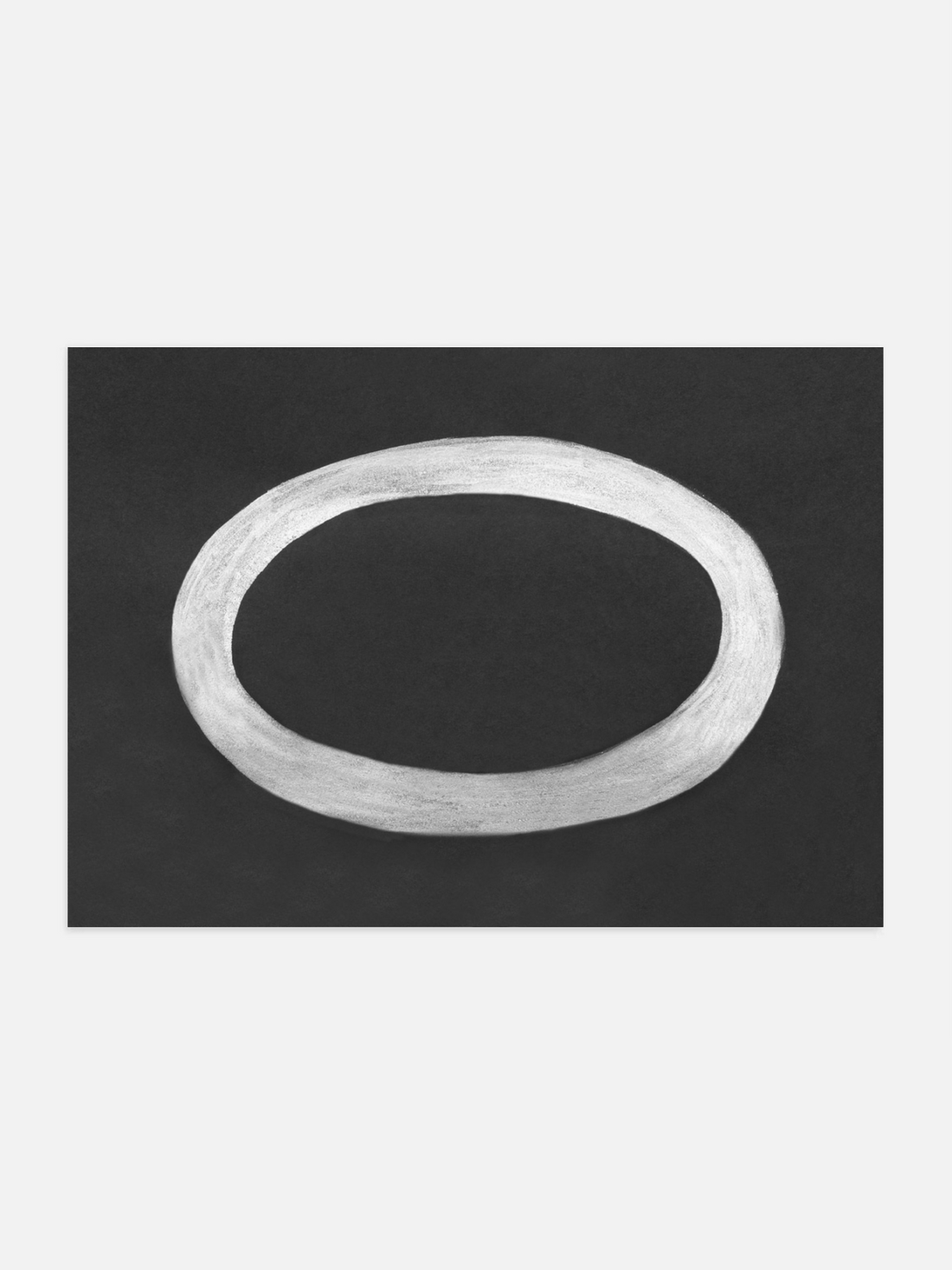Minimalist white circle on black background poster
