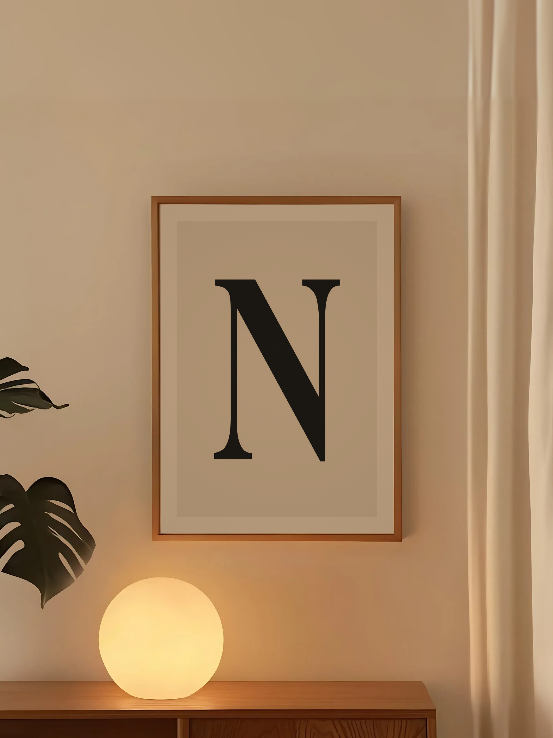 Custom Letter N Poster – Personalized Wall Art