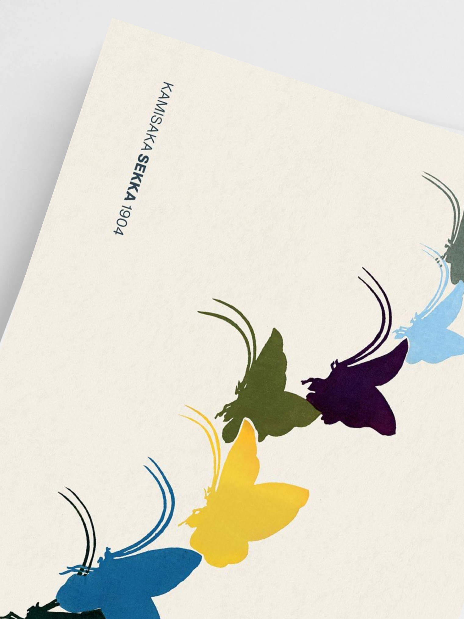 Japanese Butterfly II poster styled in boho bedroom