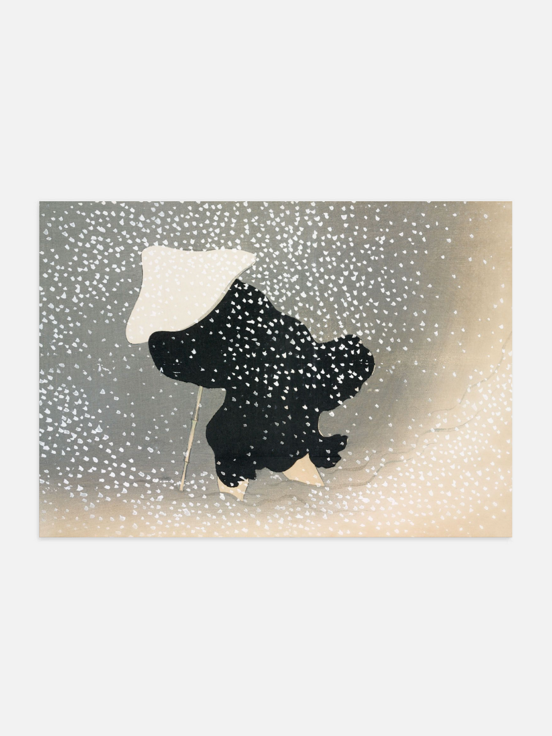 Snowy floral Japanese motif by Kamisaka Sekka