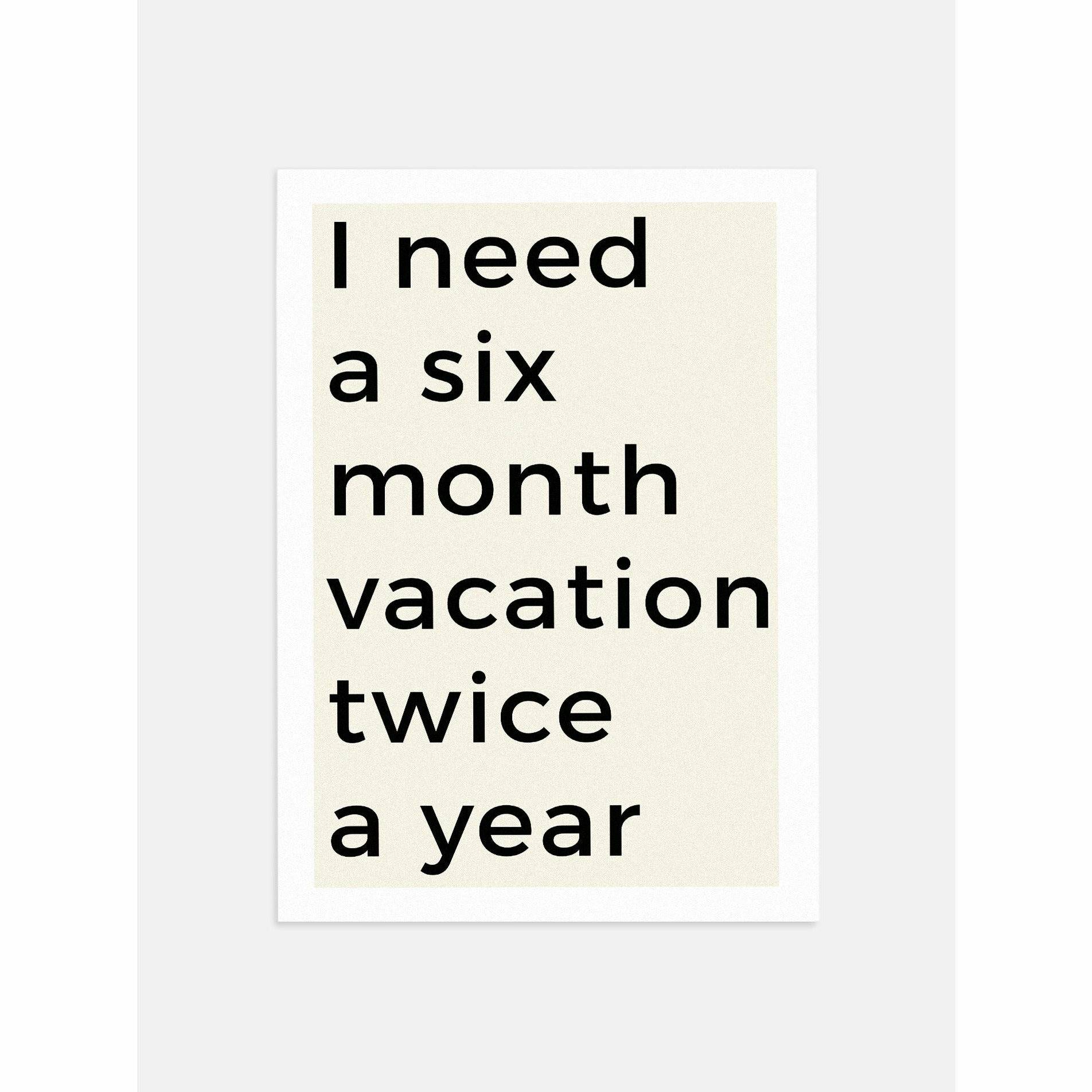 6 Month Vacation Neutral Wall Art