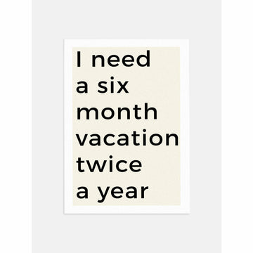 6 Month Vacation Neutral Wall Art