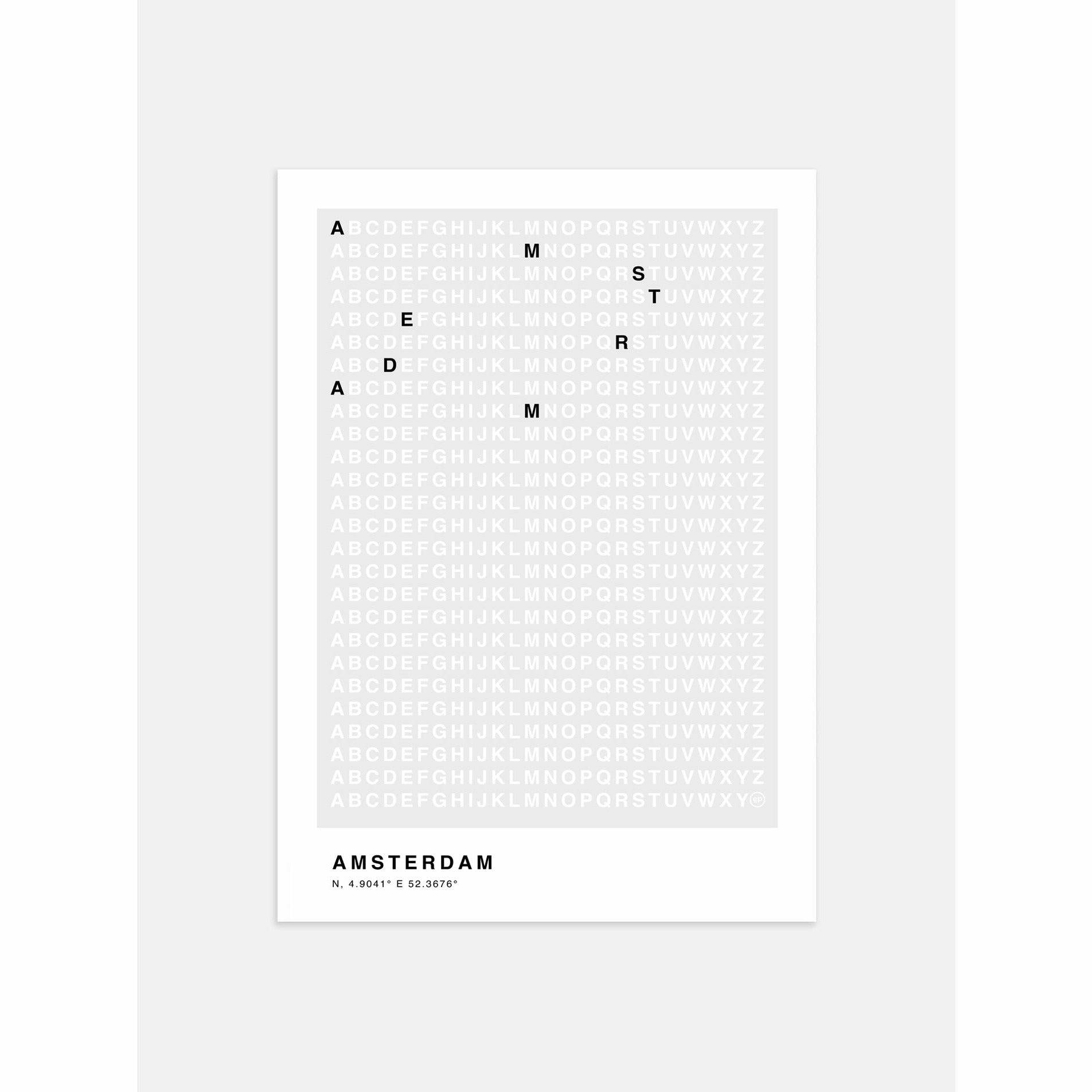 Amsterdam Typography Poster Minimalist