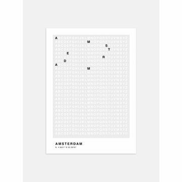 Amsterdam Typography Poster Minimalist