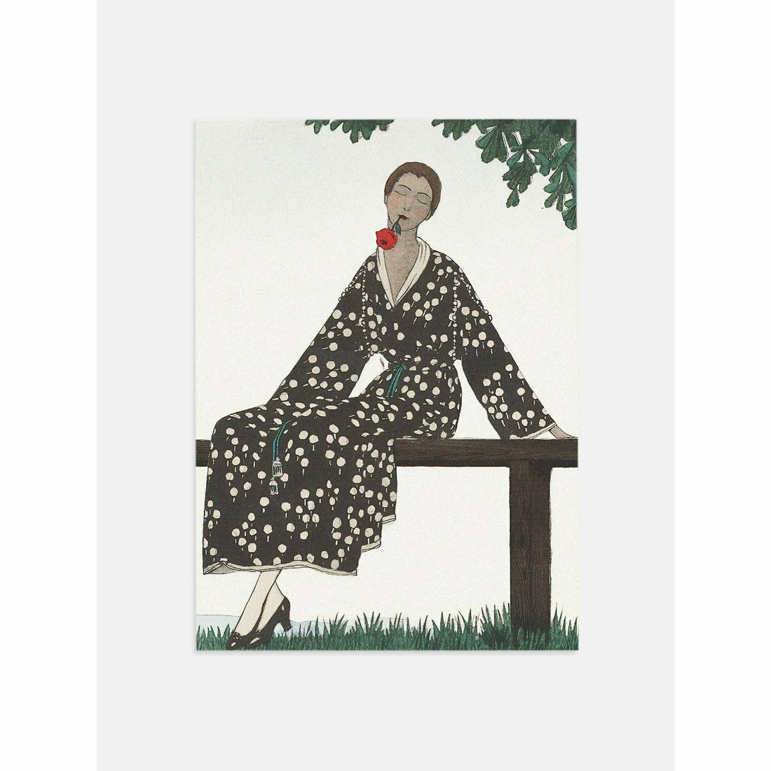 Lounging Woman Black and White Wall Art