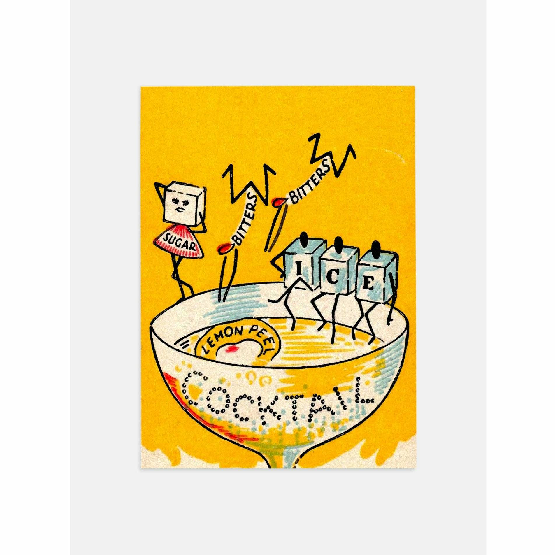 Yellow Cocktail Glass Poster