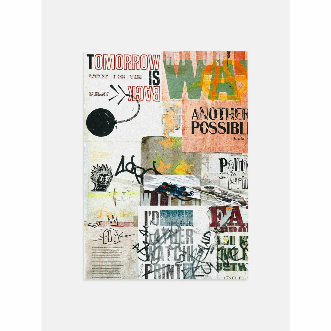 Newspaper Clippings Bedroom Poster