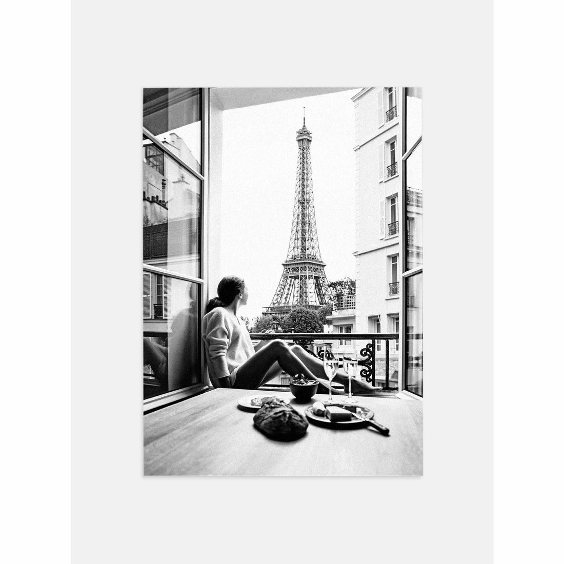 Eiffel Tower Black and White Print