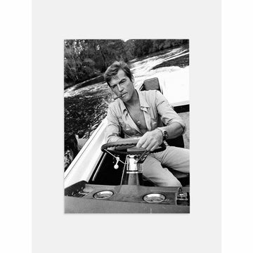 James Bond, Boat Black and White Poster