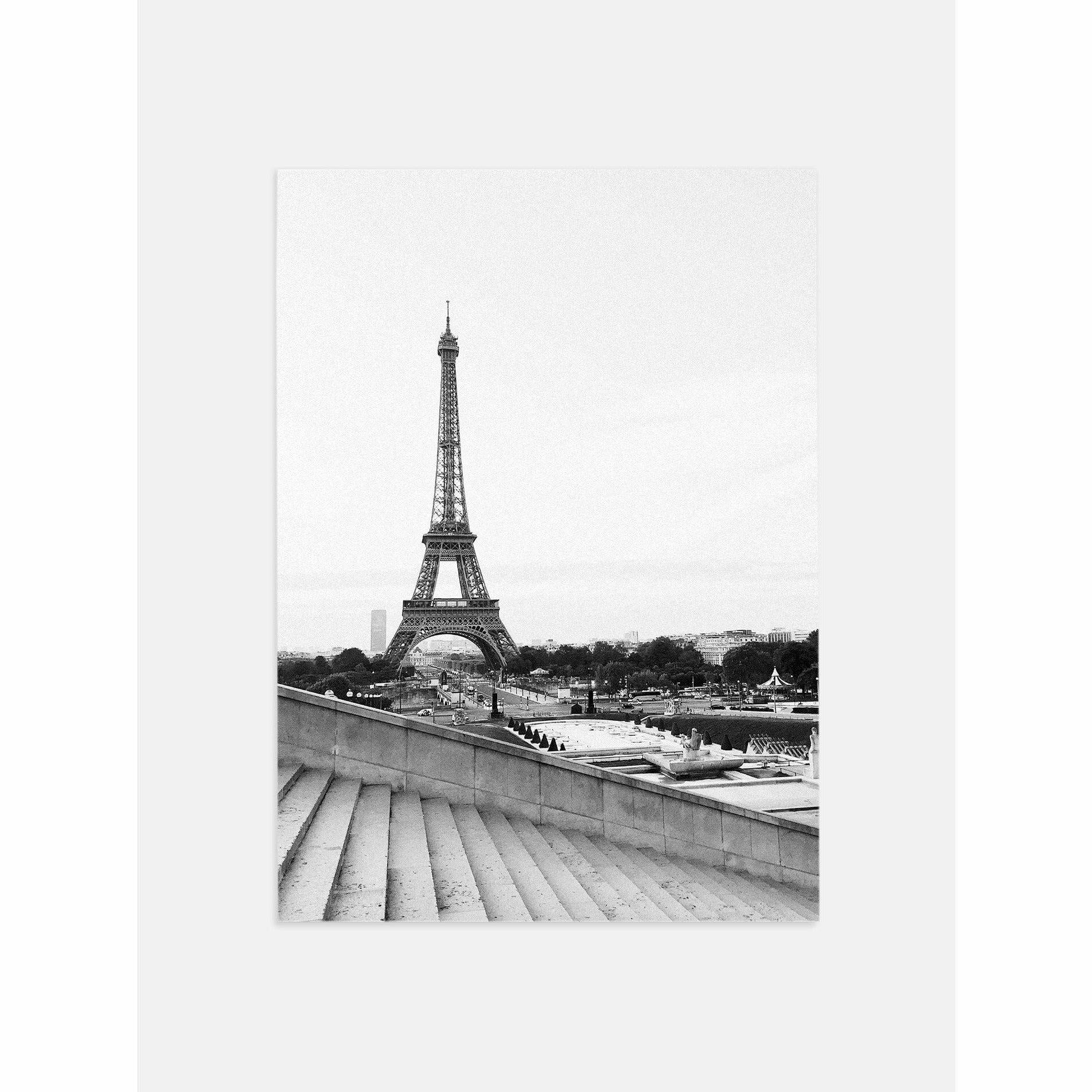 The Eiffel Tower Black and White Poster