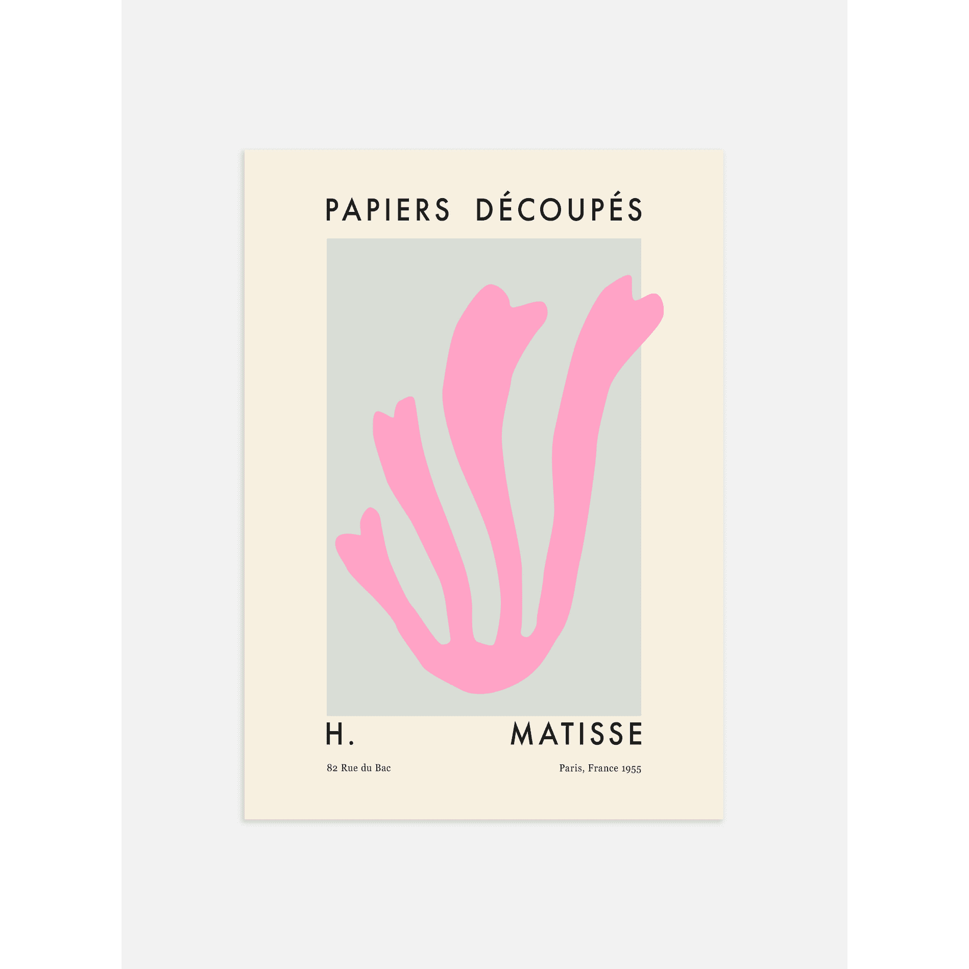 Pink Leaf Graphic Print – Henri Matisse Inspired Art