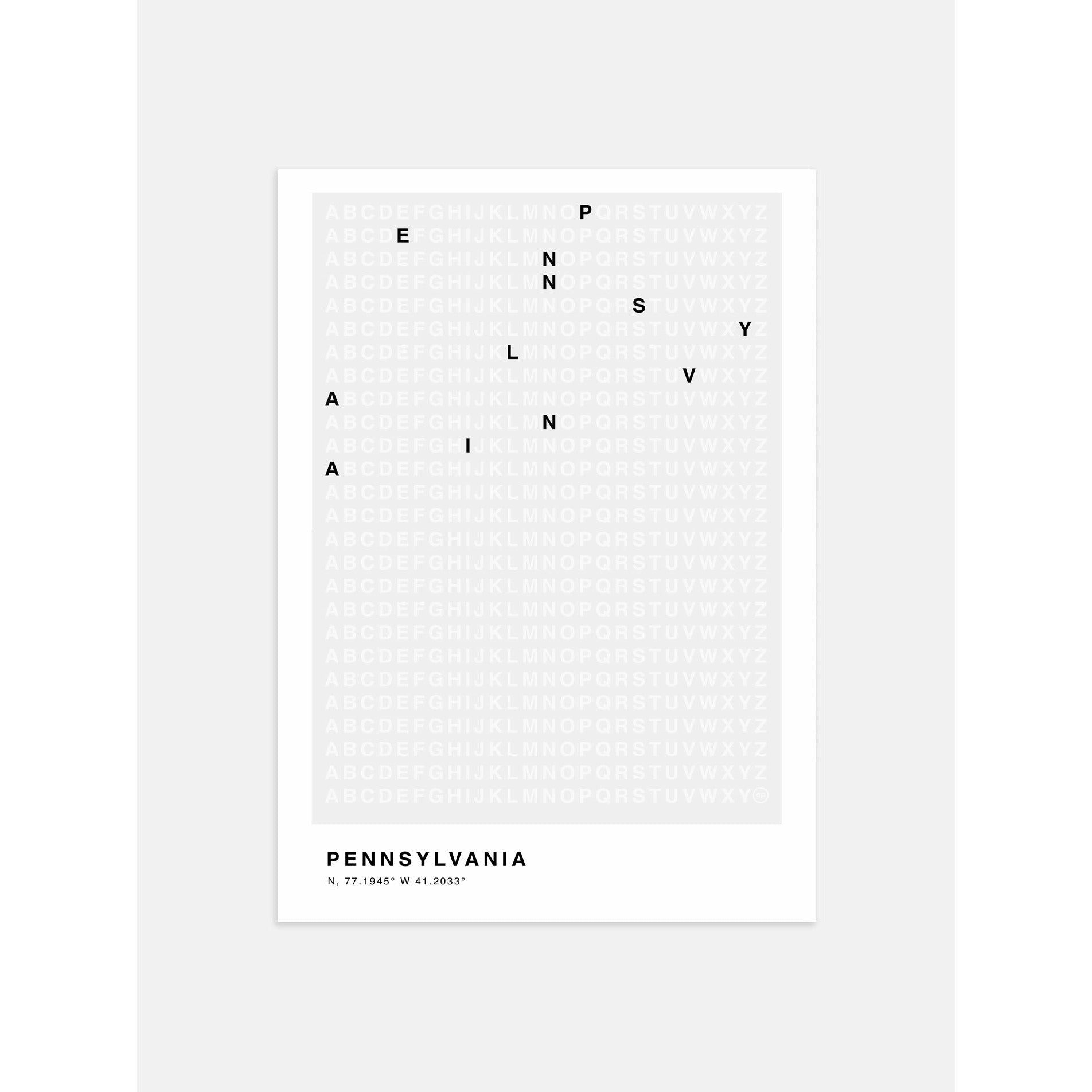 Pennsylvania Typography Poster