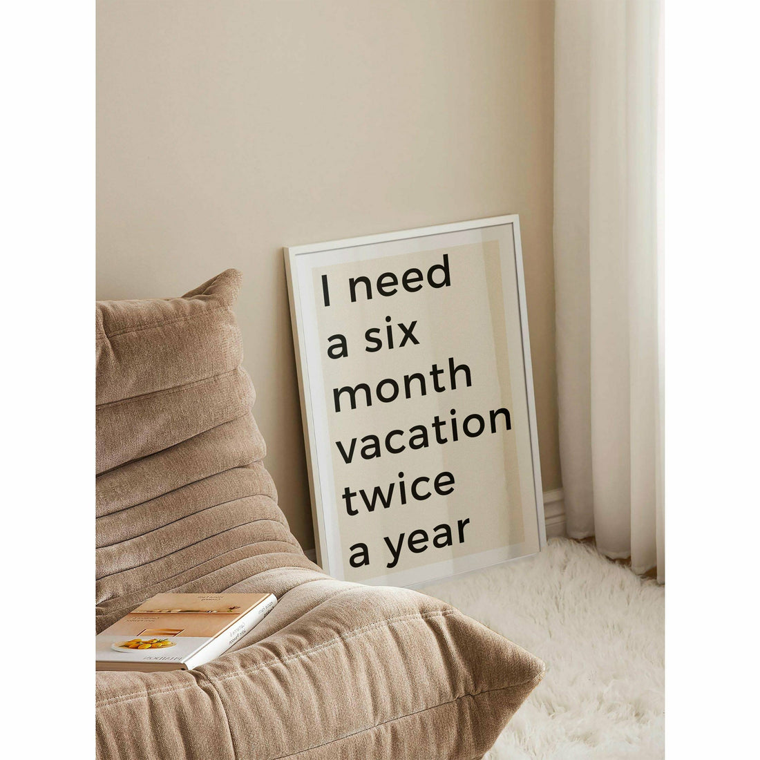 6 Month Vacation Neutral Wall Art