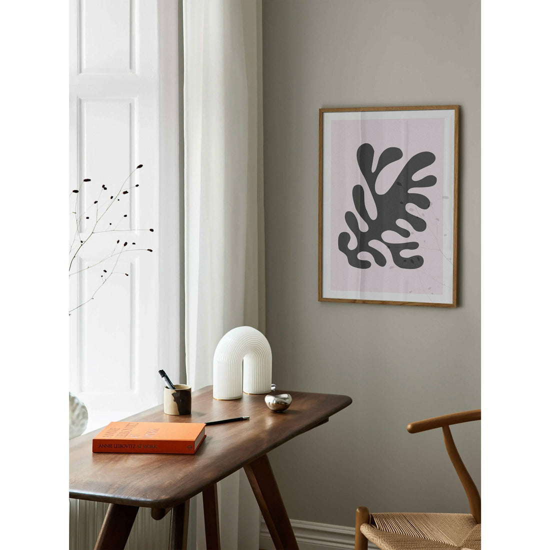 Abstract Pink Bedroom Artwork