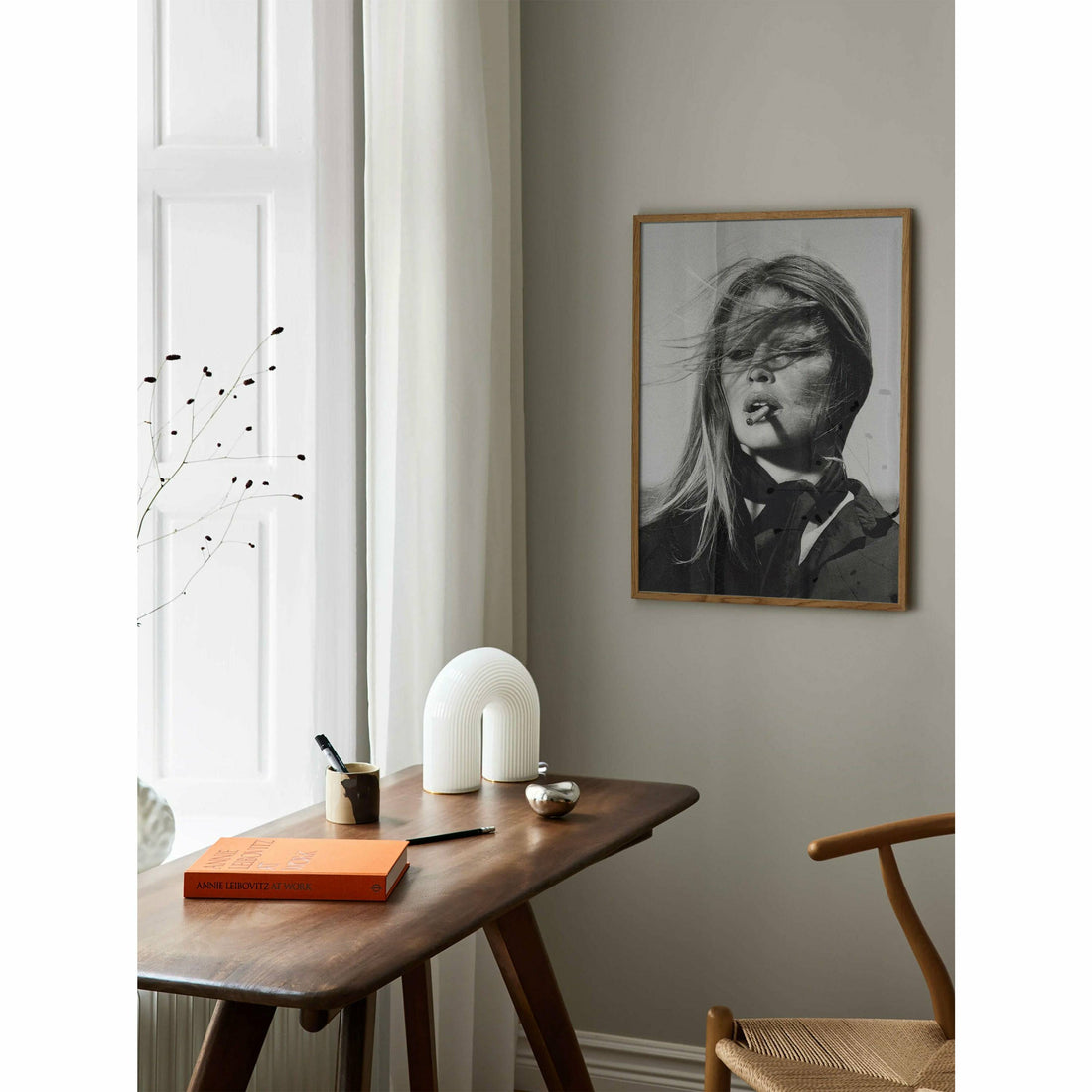 Woman Smoking- Black and White Wall Picture