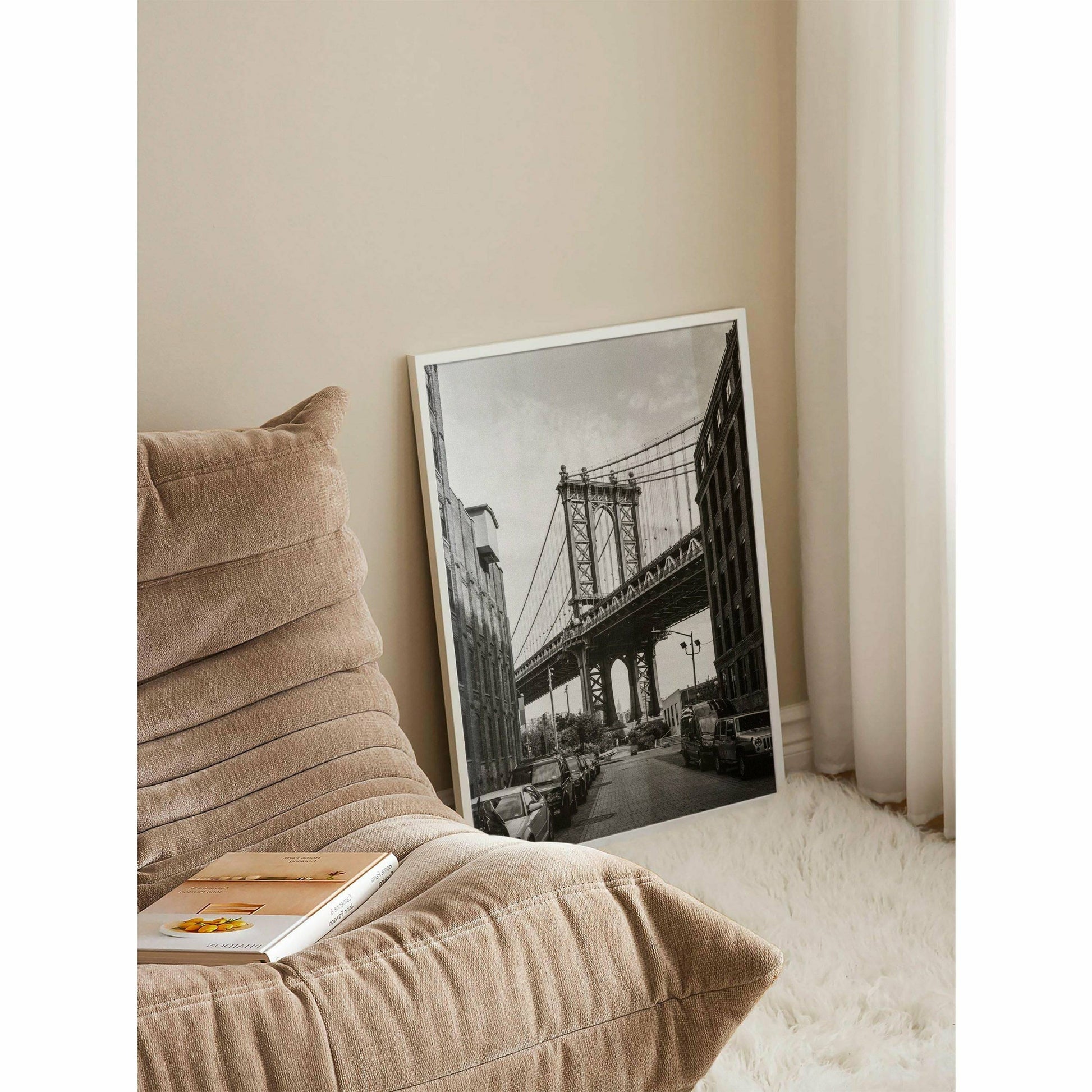 Manhattan Bridge Black and White Poster