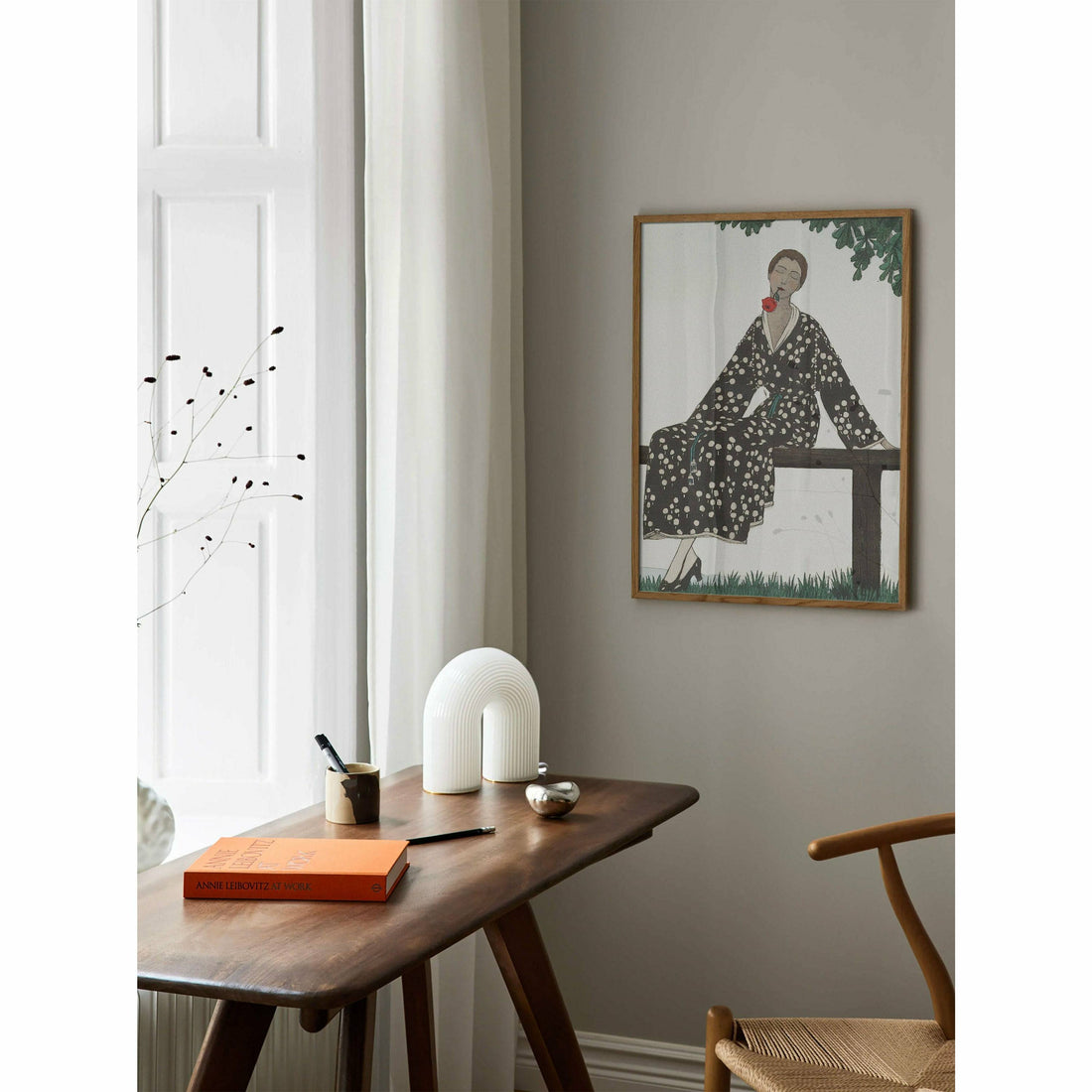 Lounging Woman Black and White Wall Art