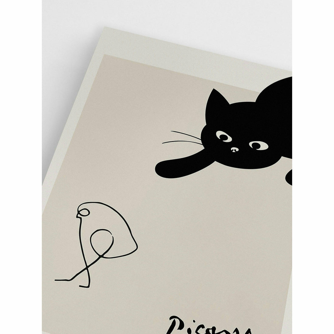 Picasso Black Cat With Bird