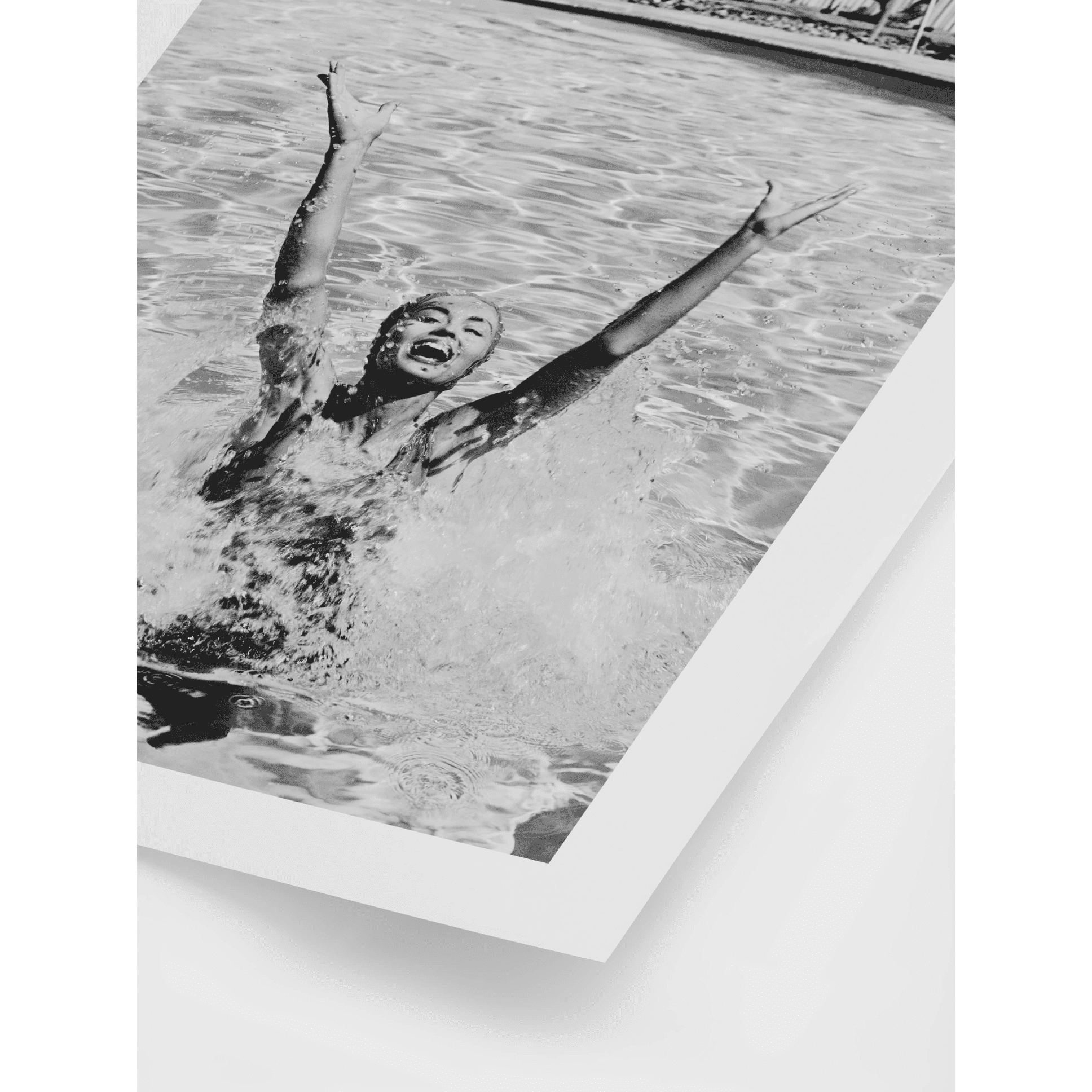 Pool Day Black and White Poster
