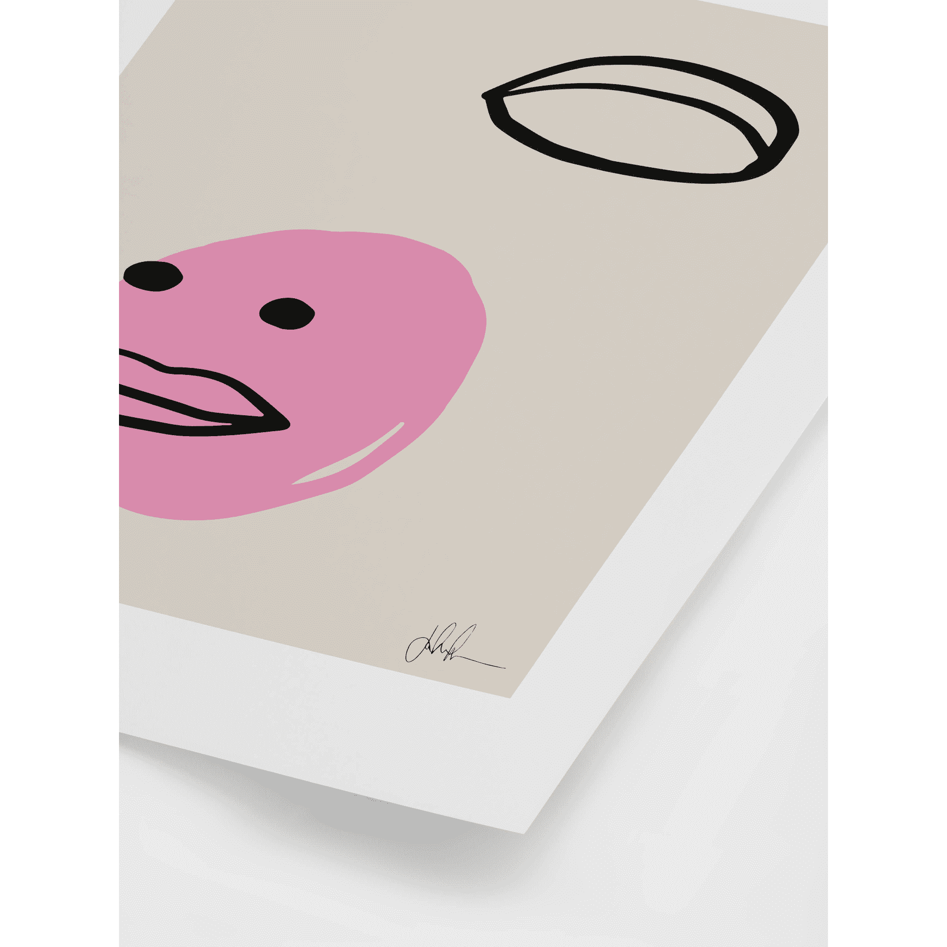 Pink Face Illustration Poster – Modern Wall Art