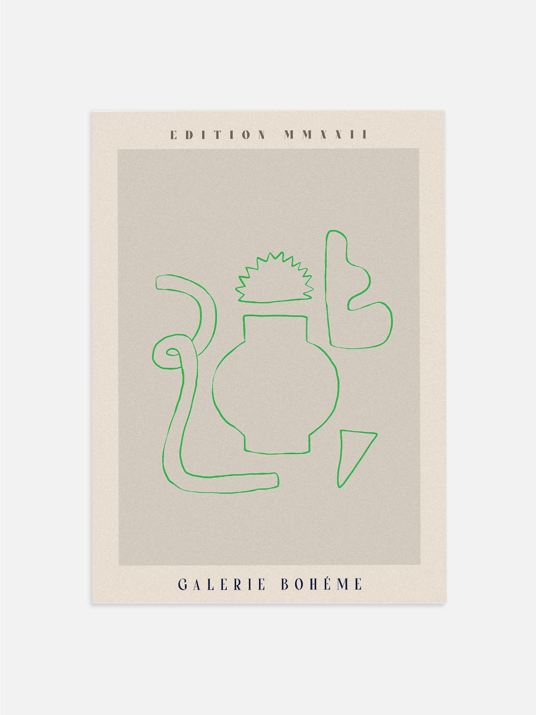 Abstract Green Line Art