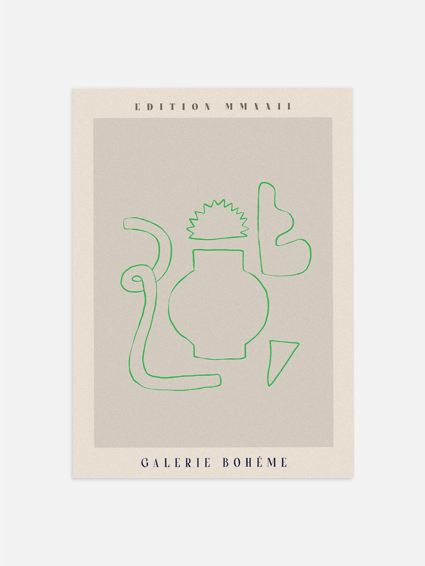 Abstract Green Line Art