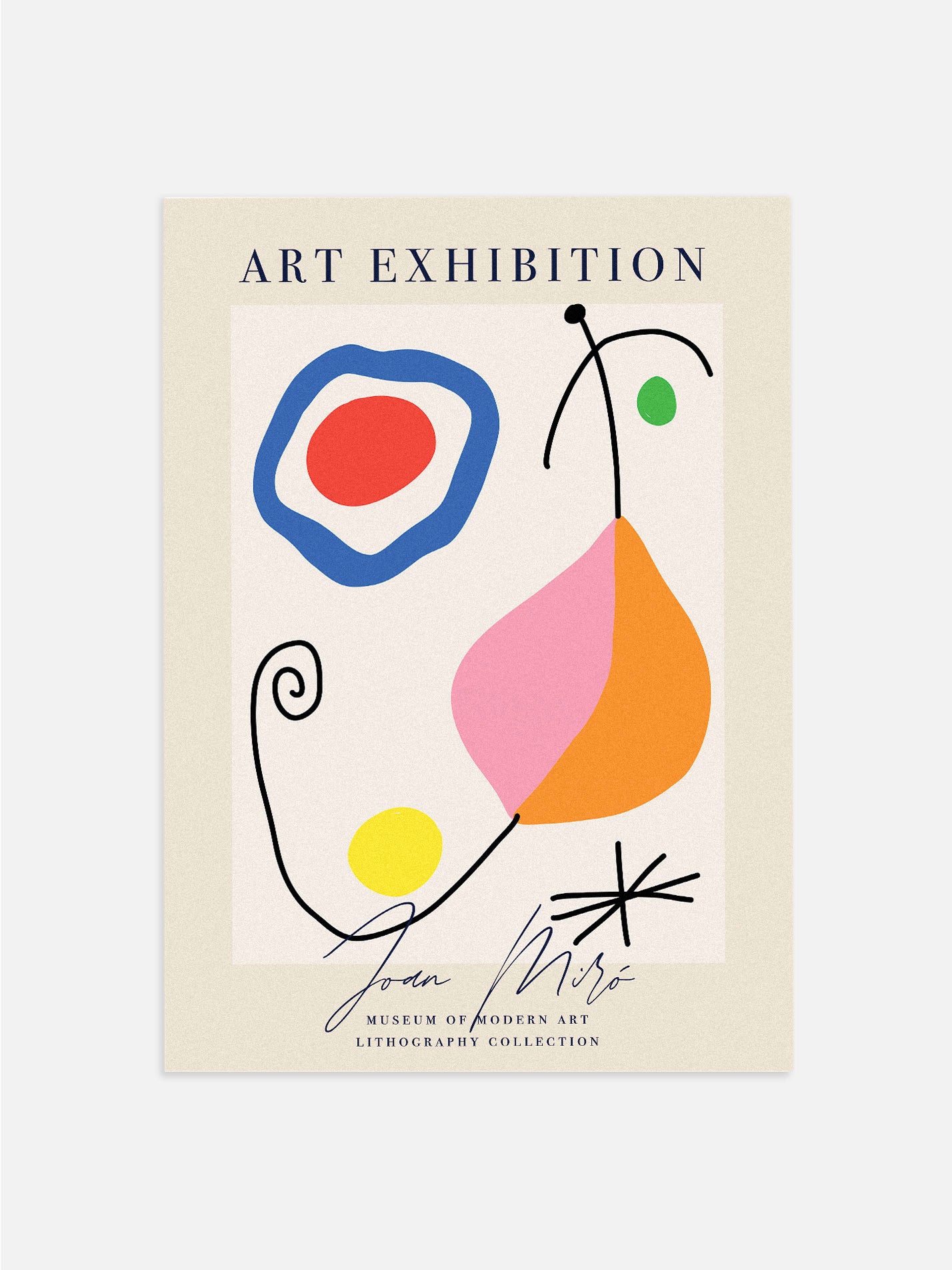 Joan Miró Pink & Orange Poster