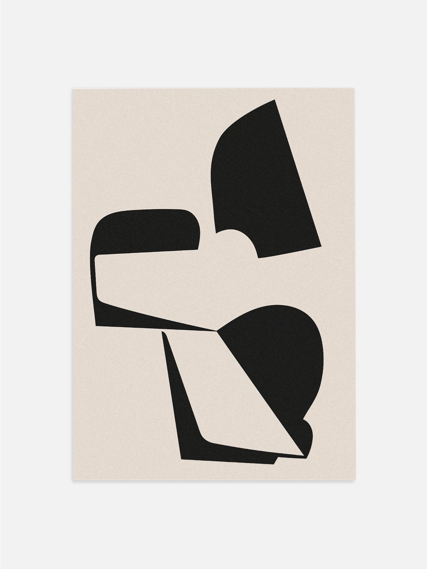 Black & Beige Shapes Poster