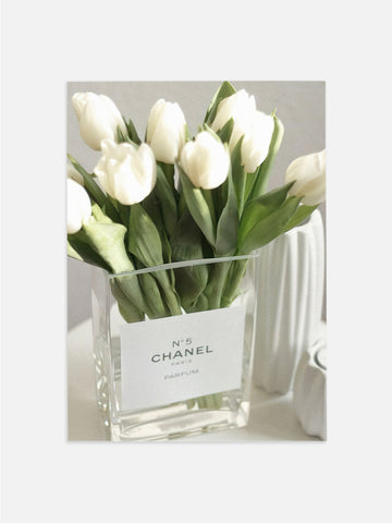 Tulips in Chanel Vase