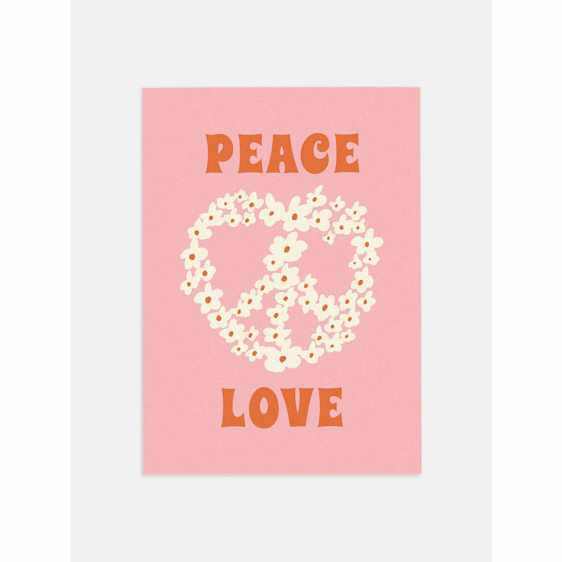Floral Peace Symbol 70s Poster