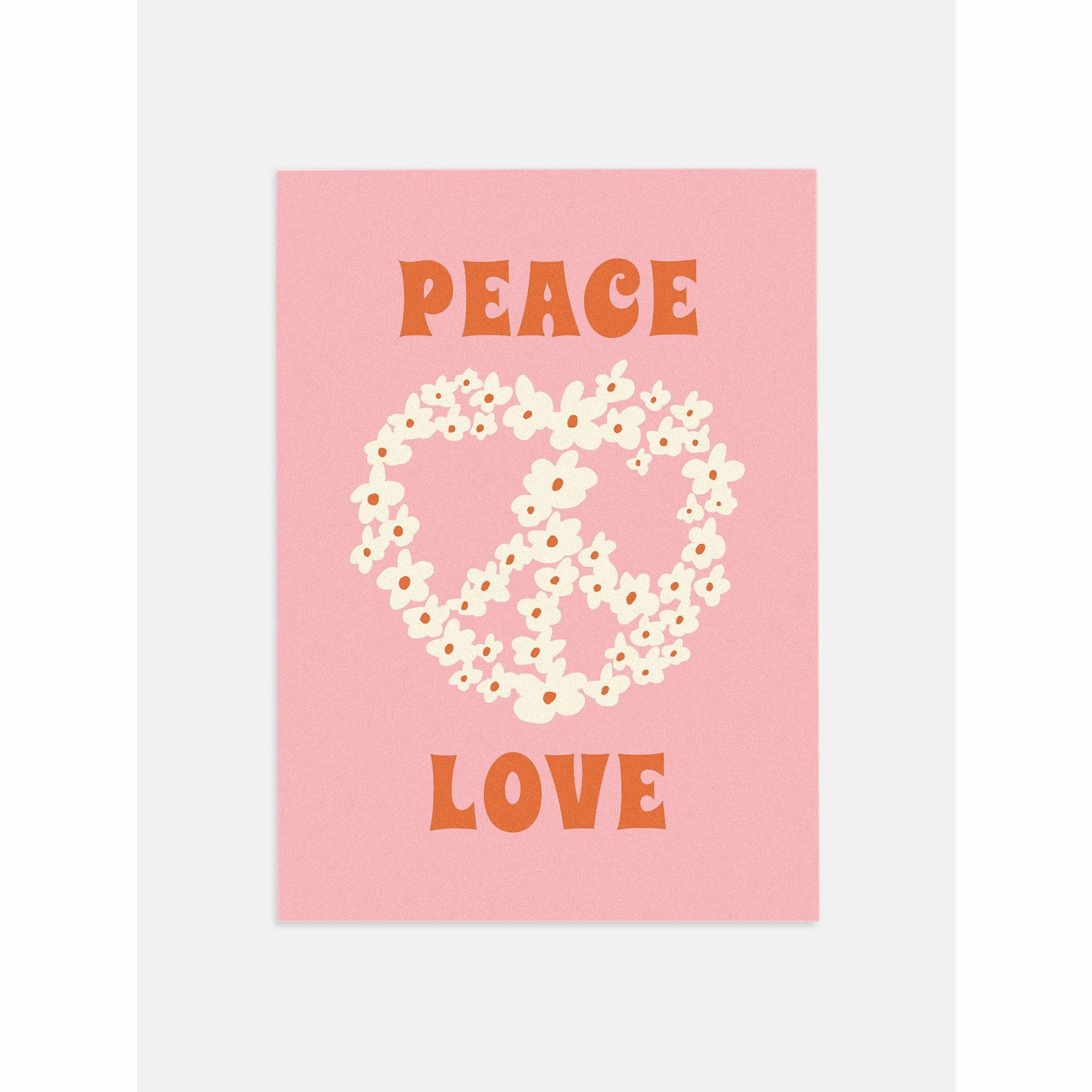Floral Peace Symbol 70s Poster