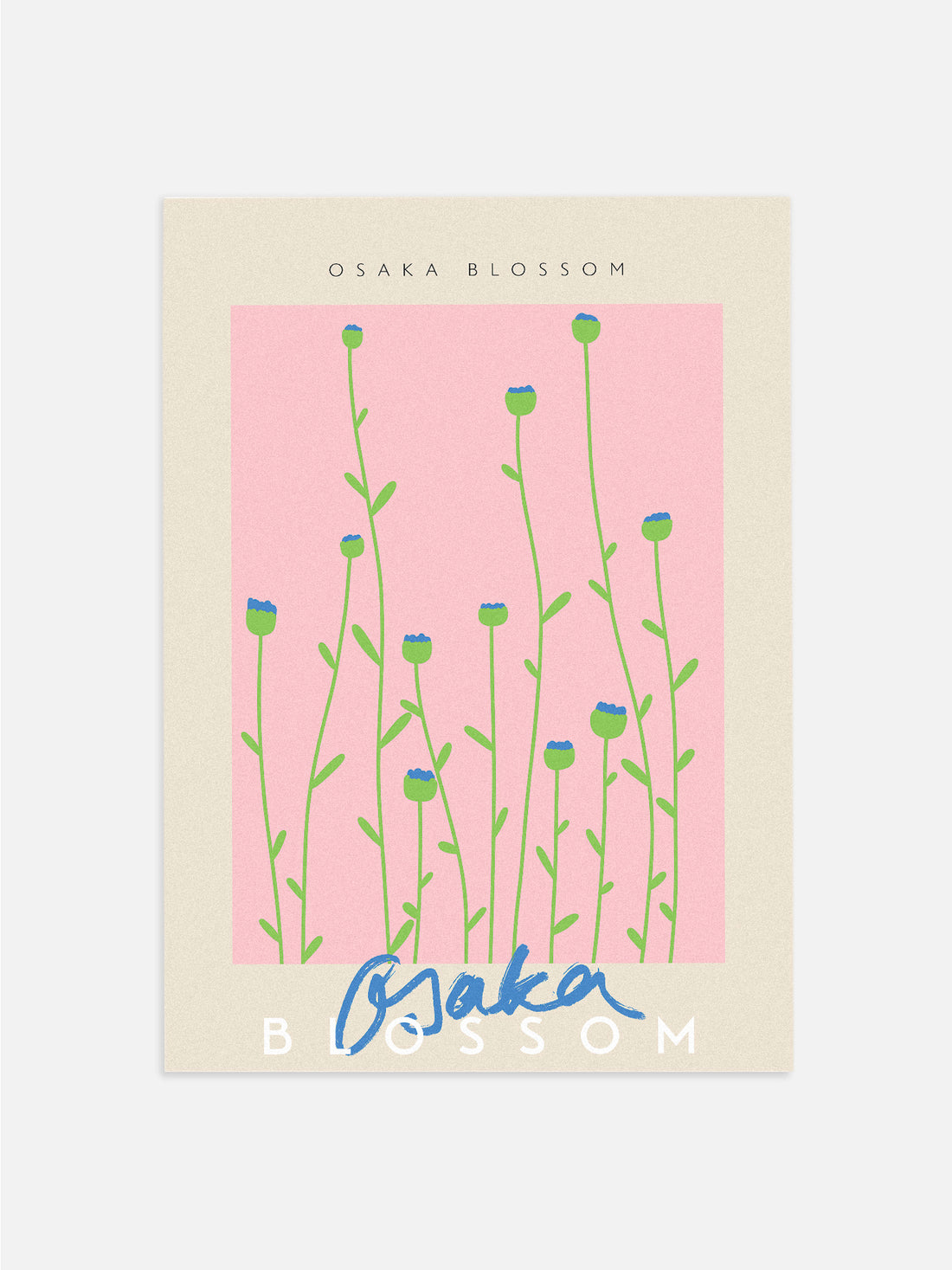 Blue Osaka Blossom Poster