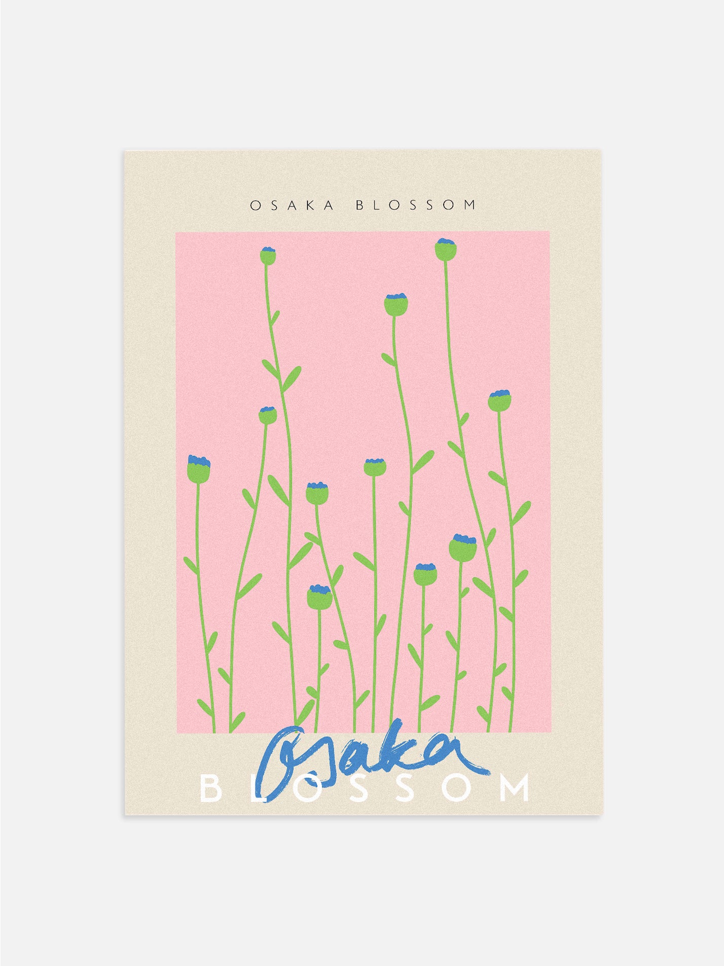 Blue Osaka Blossom Poster
