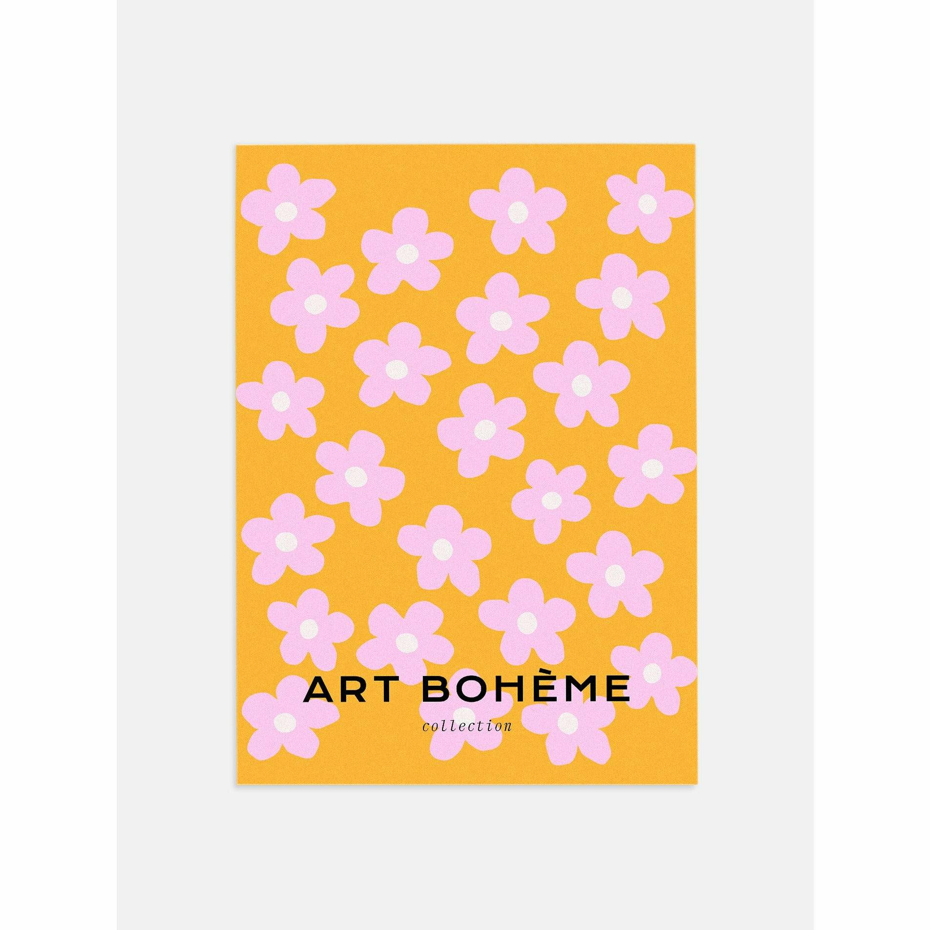 Retro Pink Flower Room Wall Decor