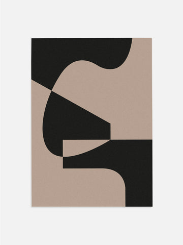Brown & Black Abstract Shapes Poster