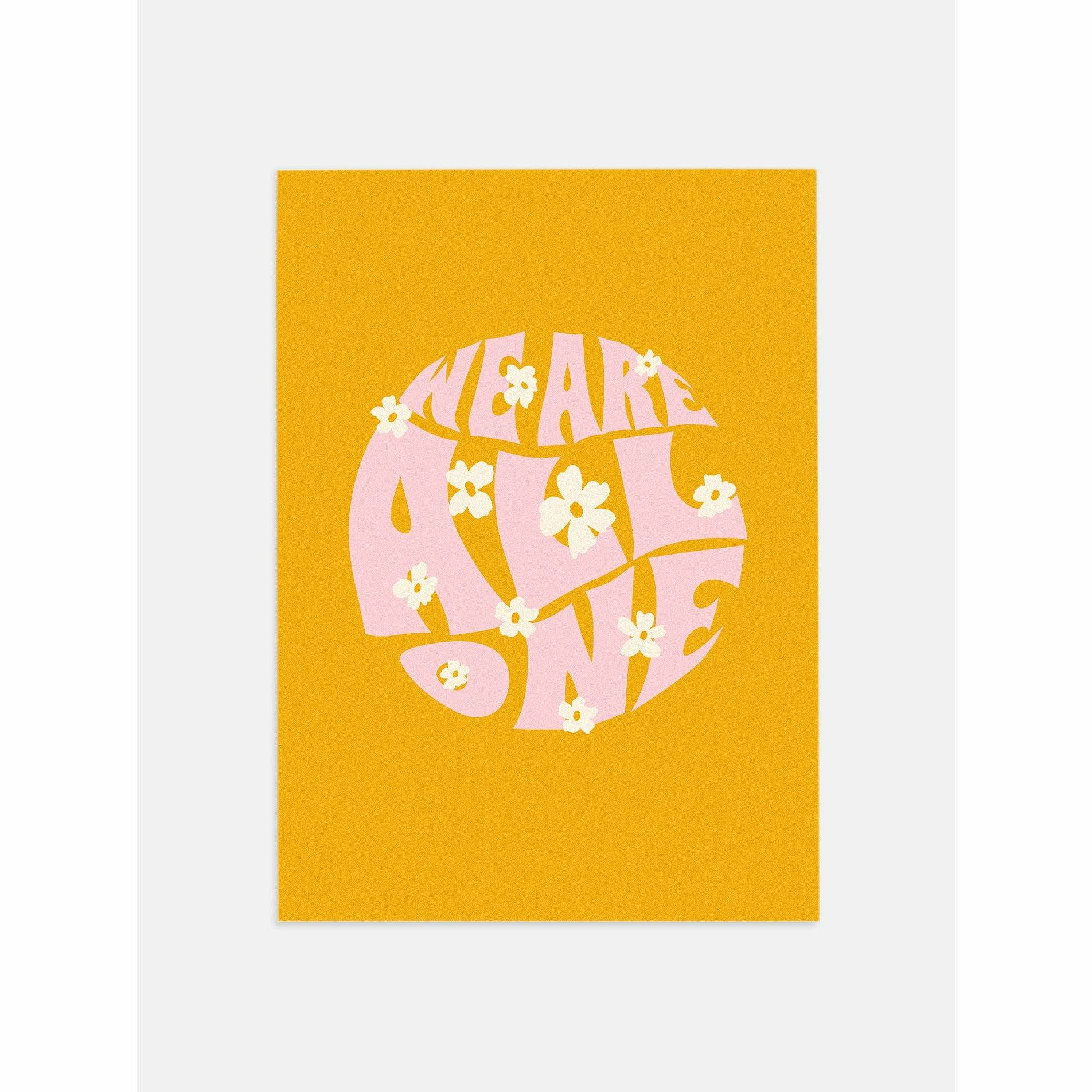 We Are All One Retro Vintage Poster
