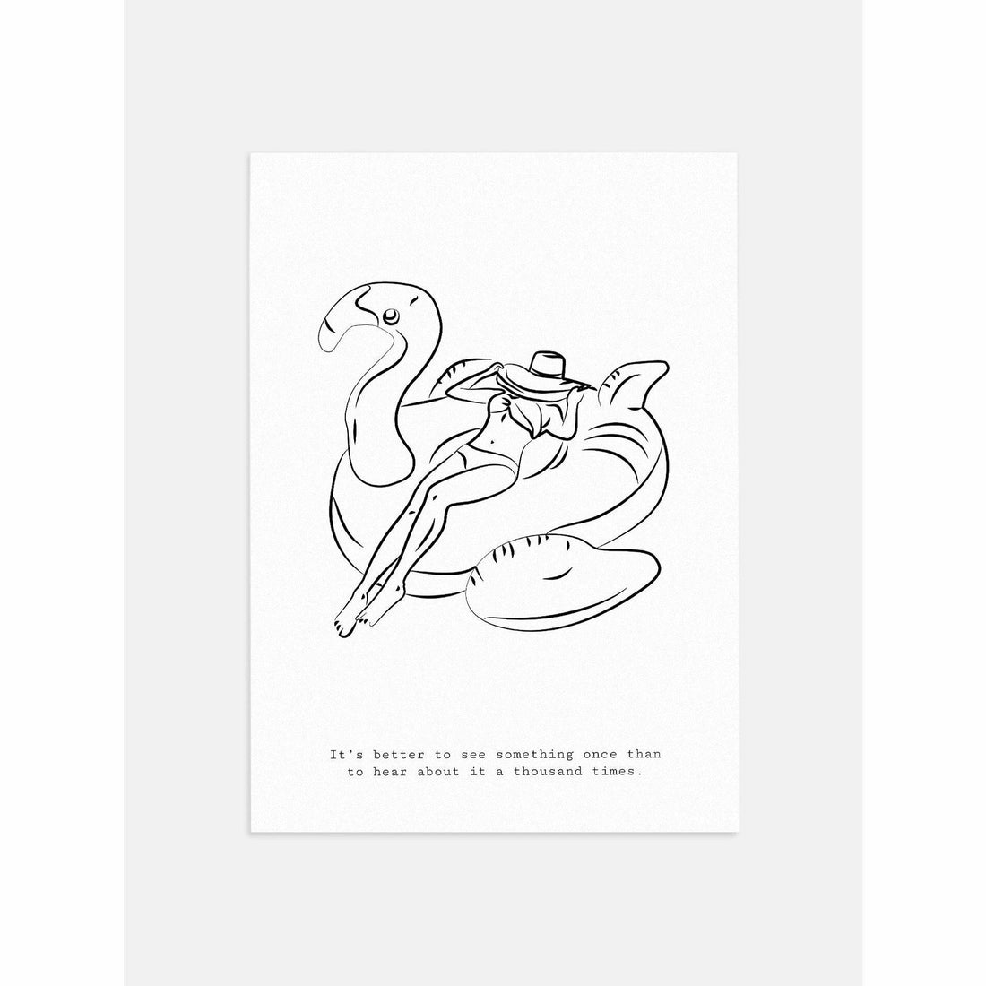 Flamingo Float Line Art Print