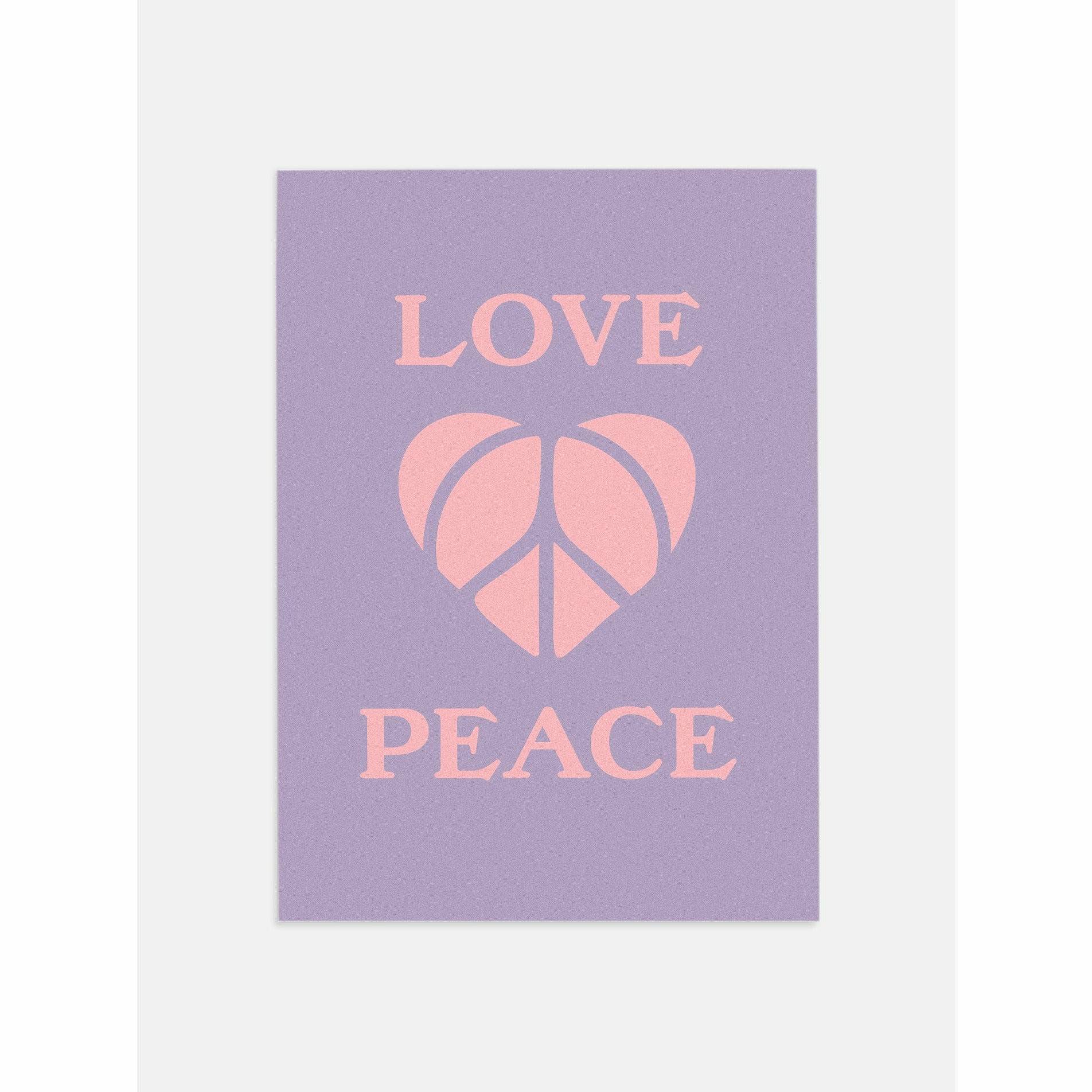 Love Peace Heart 70s Poster Art