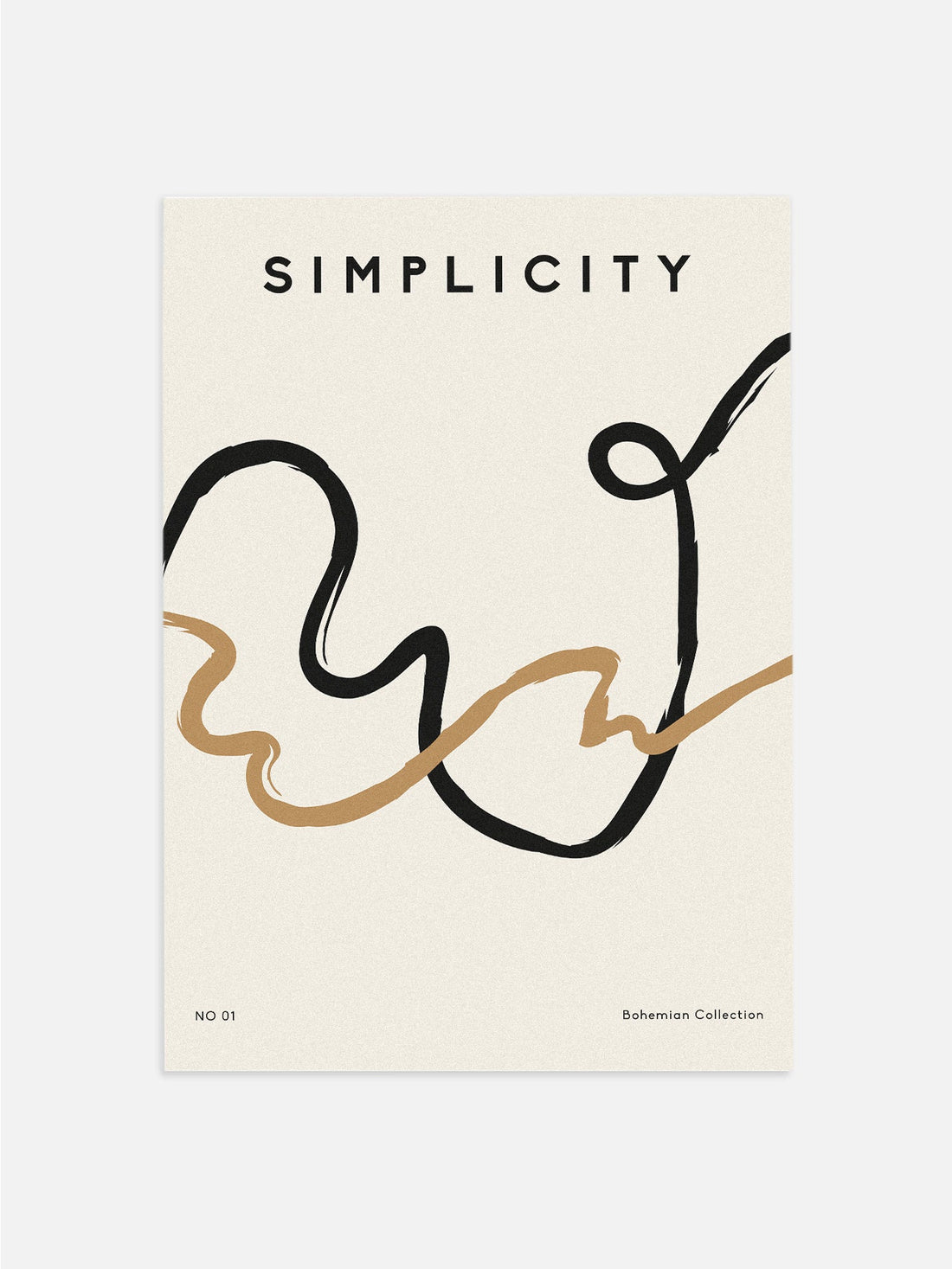 Simplicity Squiggle Lines Bedroom Artwork