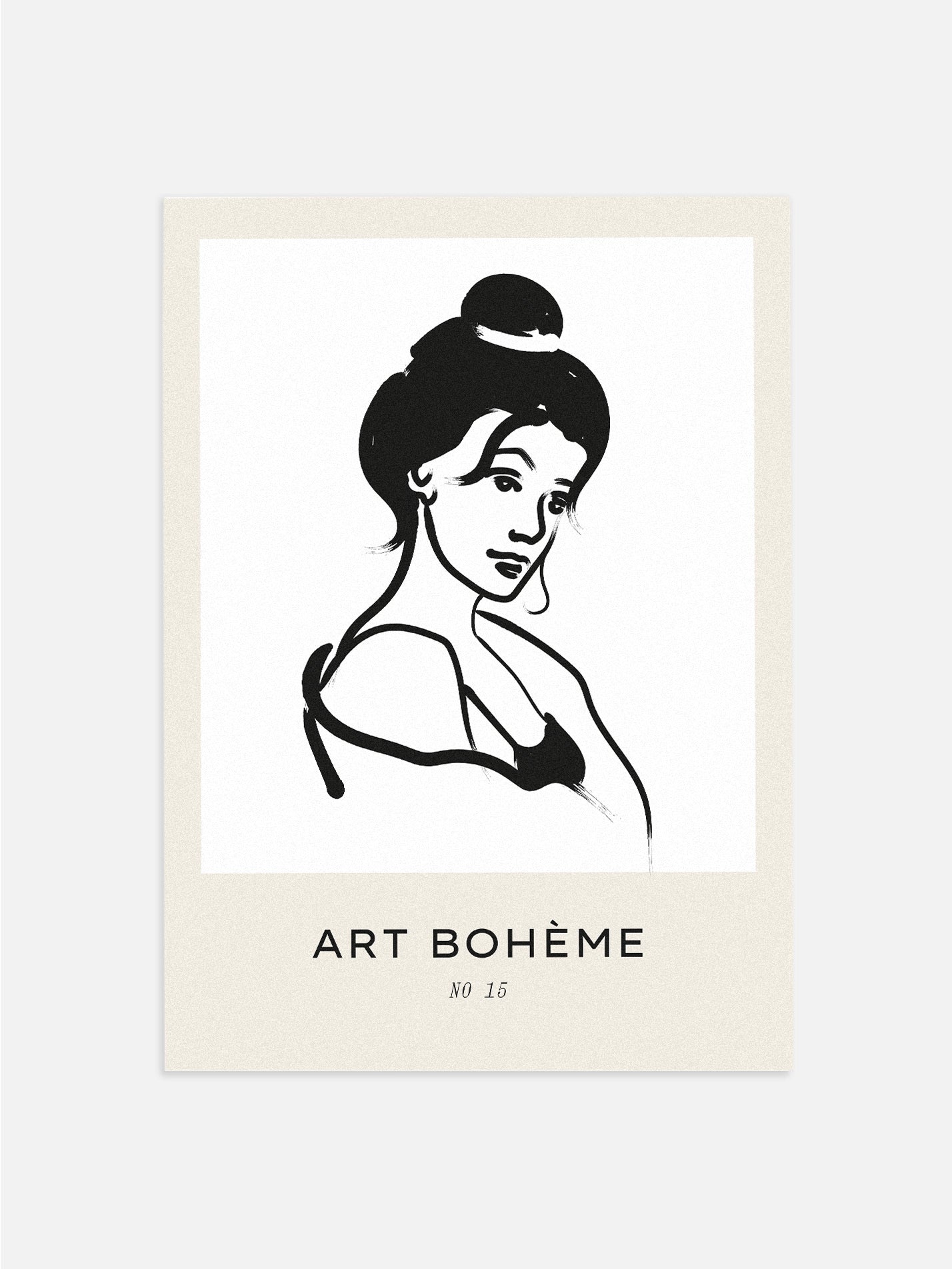 Woman with Messy Bun Bedroom Artwork
