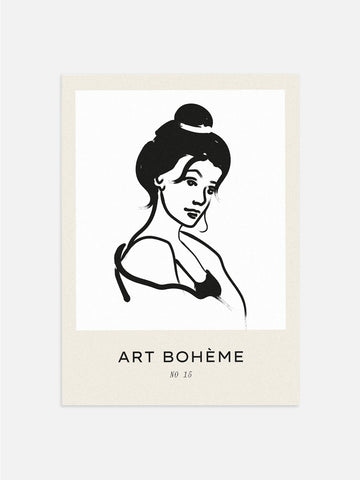Woman with Messy Bun Bedroom Artwork