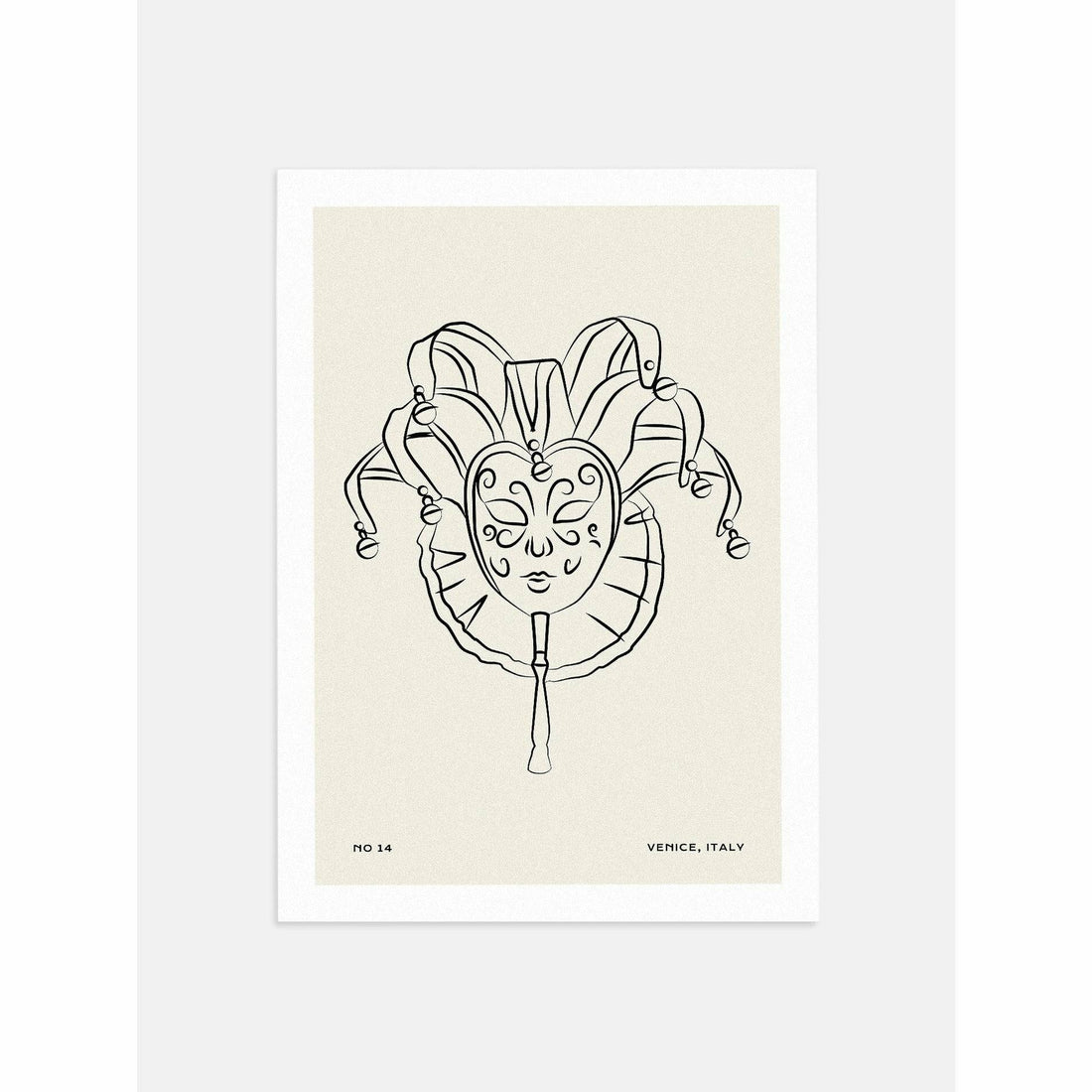 Jester Mask Neutral Bedroom Wall Art