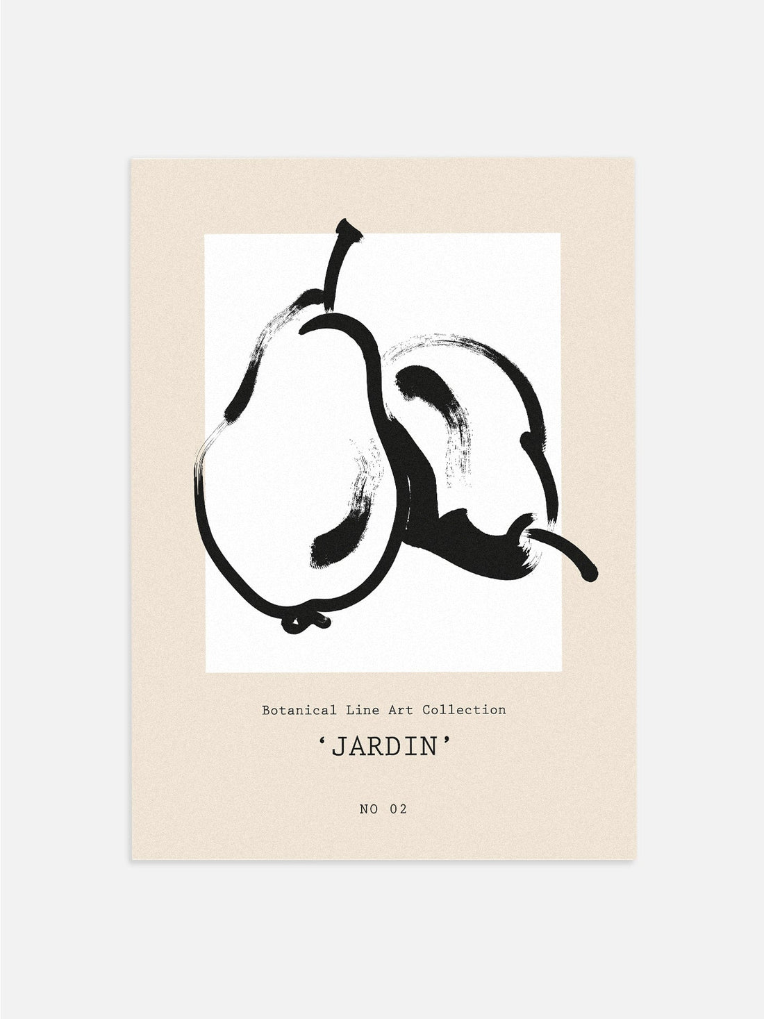 Pear Line Art Bedroom Poster